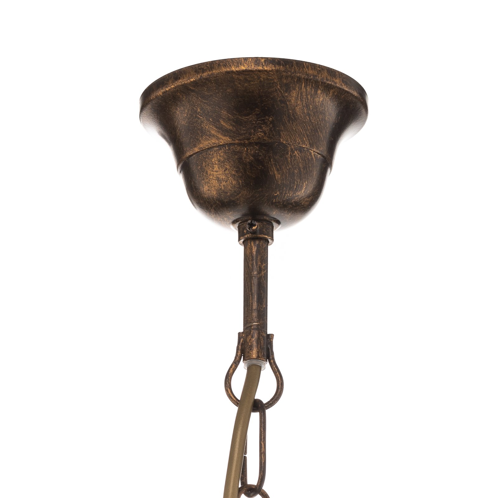 Závesná lampa Lucrezia päť-plameňová, bronz