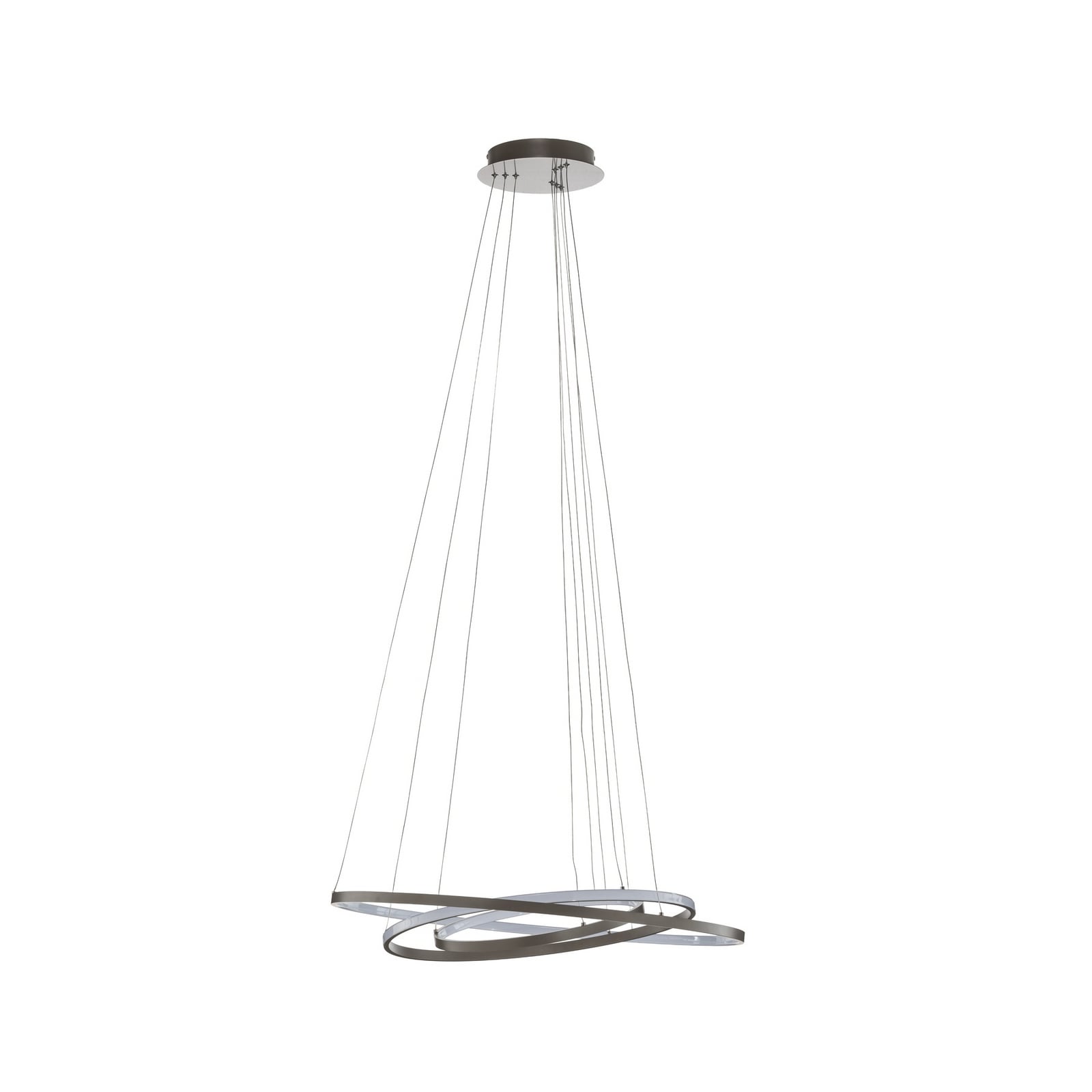 Lucande LED κρεμαστό φωτιστικό Ezana, νικέλιο, μέταλλο, Ø 80cm Lucande LED κρεμαστό φωτιστικό Ezana, νικέλιο, μέταλλο, Ø 80cm