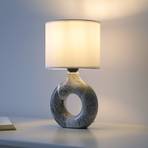 JUST LIGHT. Carara galda lampa, keramikas pamatne, pelēka