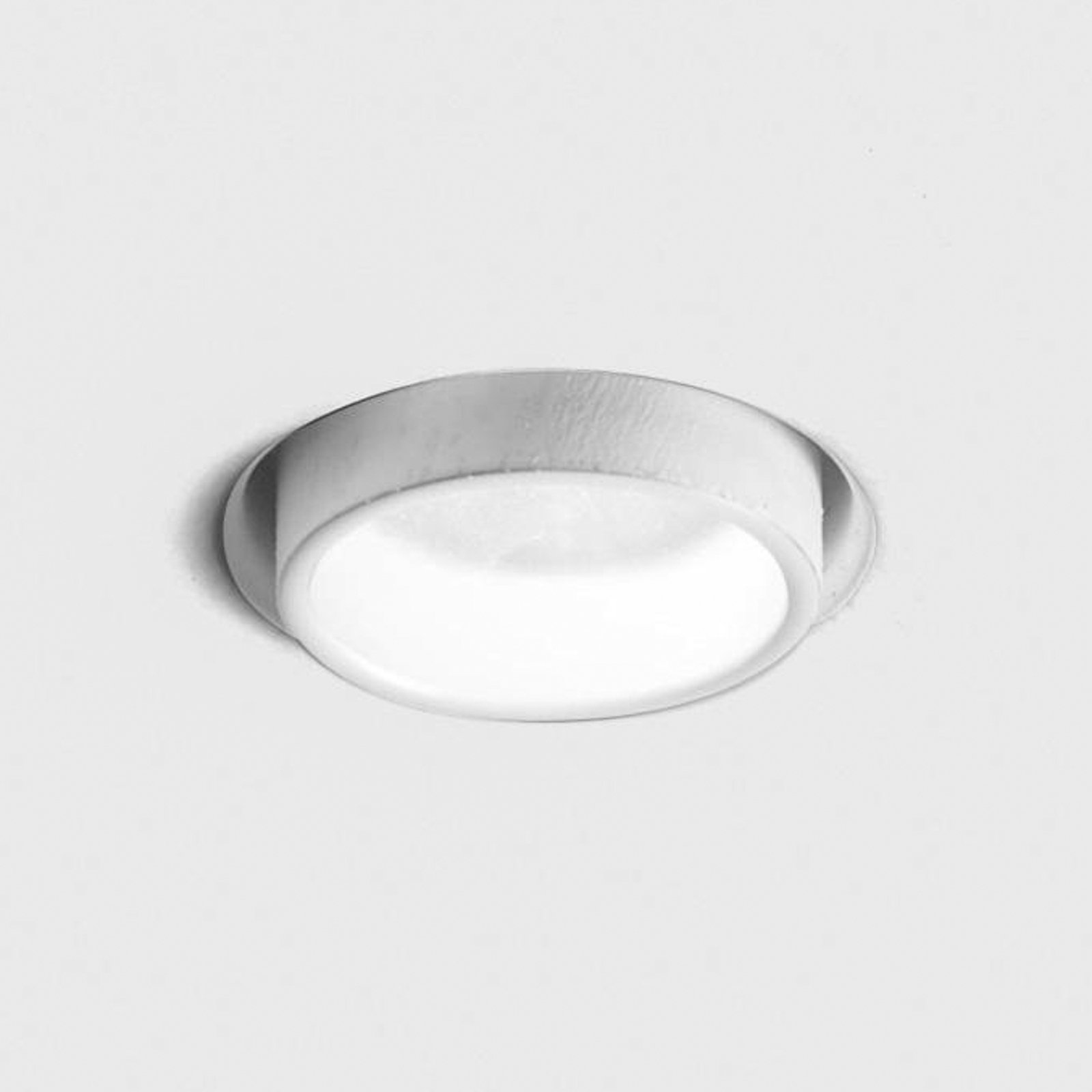 Rhodia LED recessed spotlight, white, plaster, Ø 10 cm