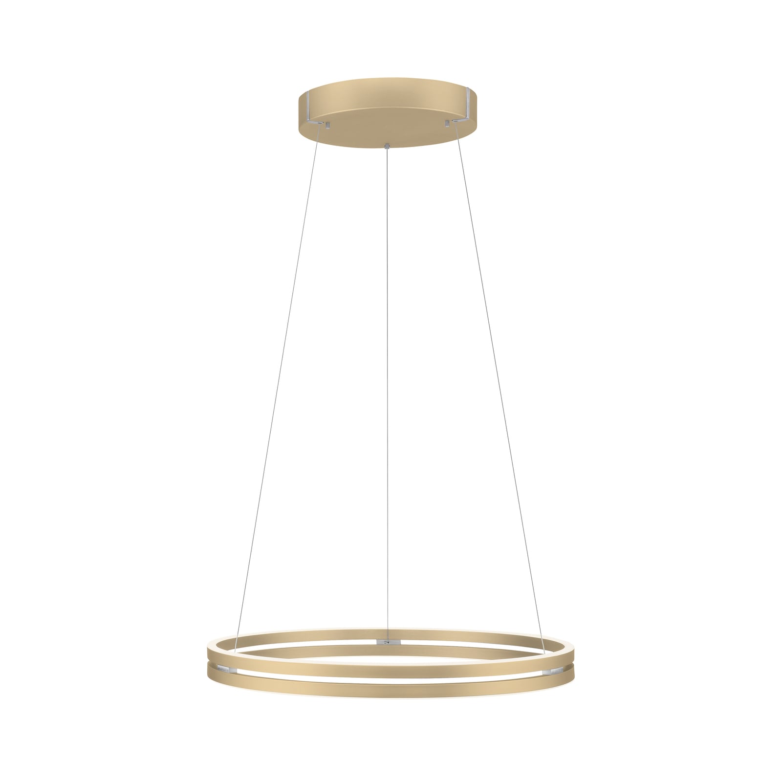 Suspension LED E-Loop, ivoire doré, Ø 70 cm, aluminium, CCT - PURE