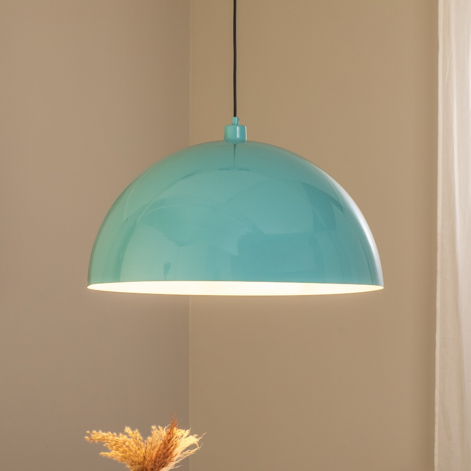 Viseća svjetiljka Kure, tirkizna, metalna, Ø 60 cm, E27
