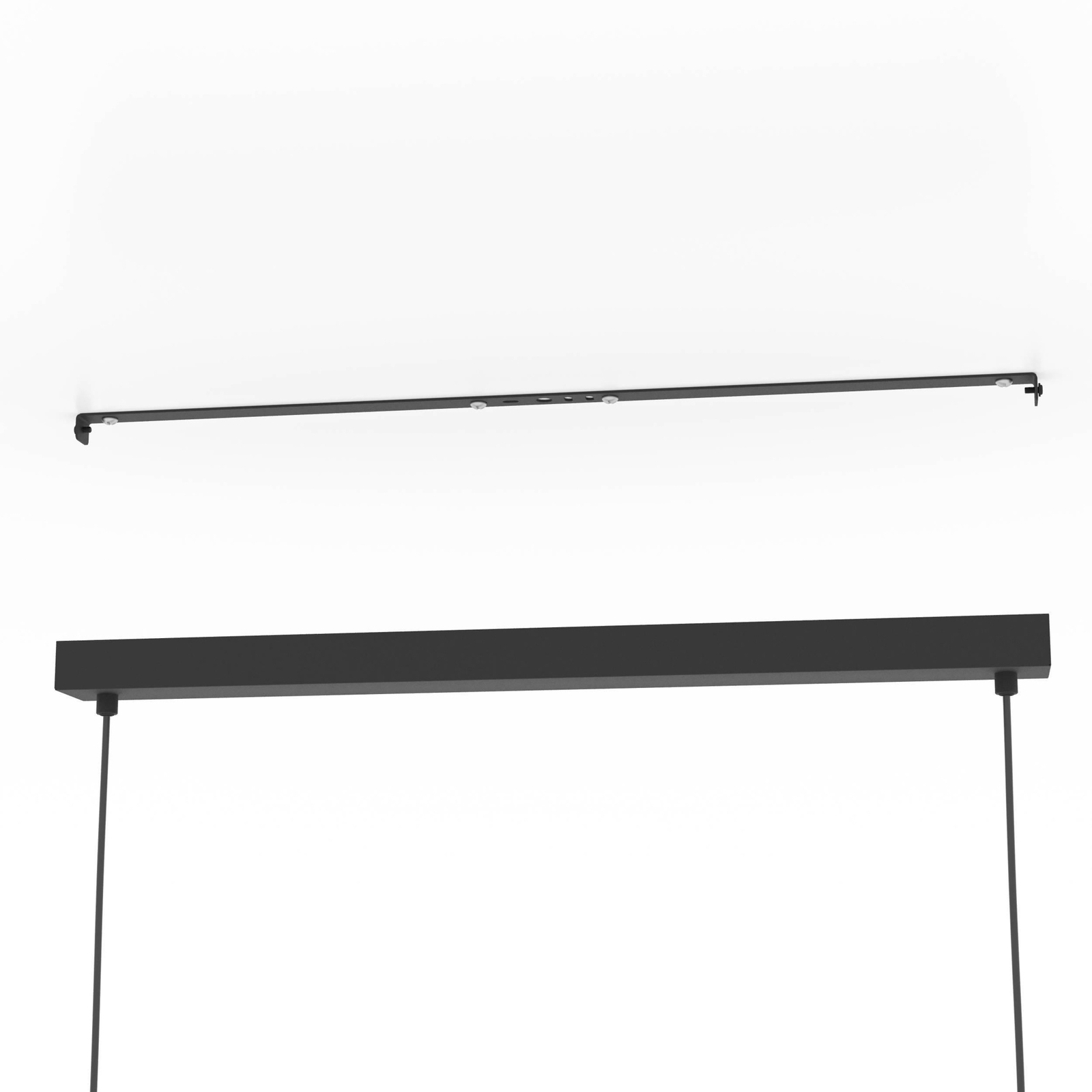 Nohales hanglamp, 112 cm, zwart/messingkleurig, 4-lamps.
