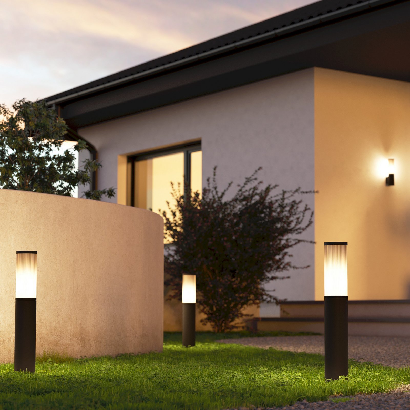 Salle lauko sieninis šviestuvas, aukštis 31 cm, juodas, aliuminis