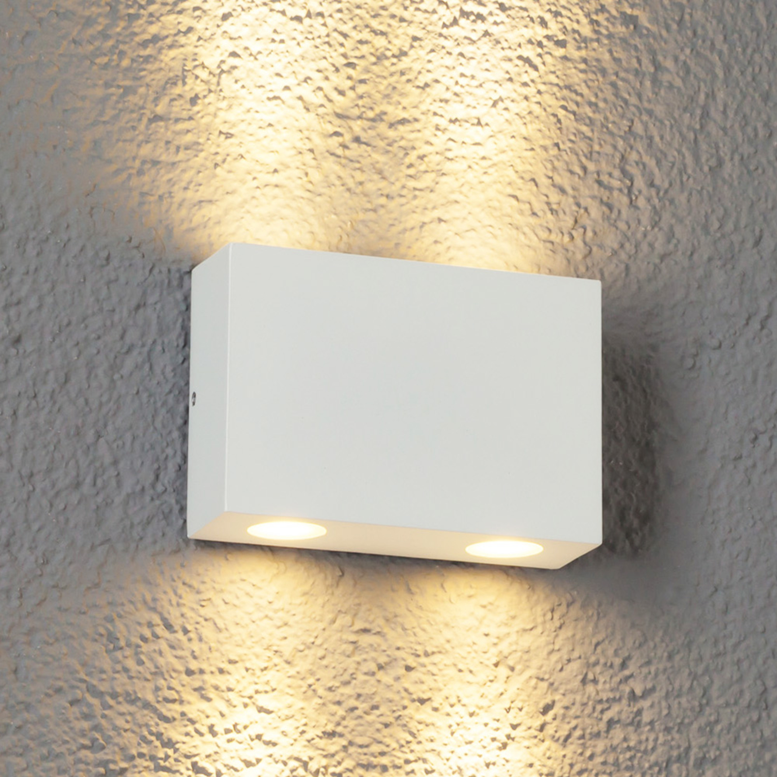 LED-utevegglampe Henor i hvitt, 4 lys