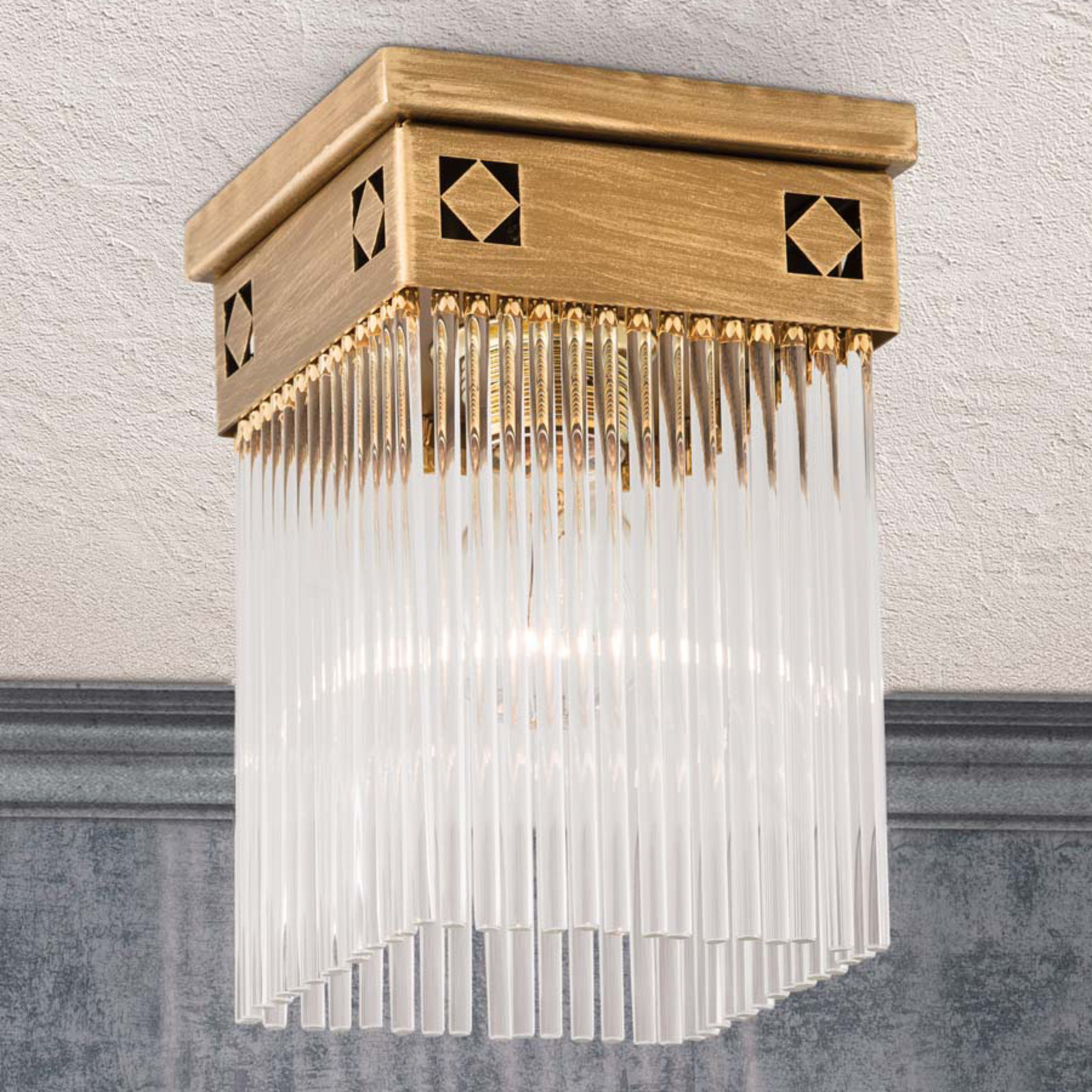 ORION Plafonieră Frieda Jugendstil 1 bec - Camera de zi / sufragerie - Antichitate - bronz antic transparent - Metal