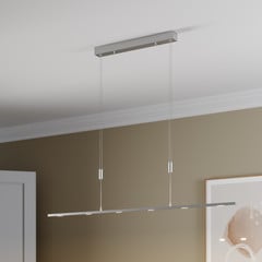 Lucande LED závesné svietidlo Arnik, 140 cm, niklová farba, stmievateľné