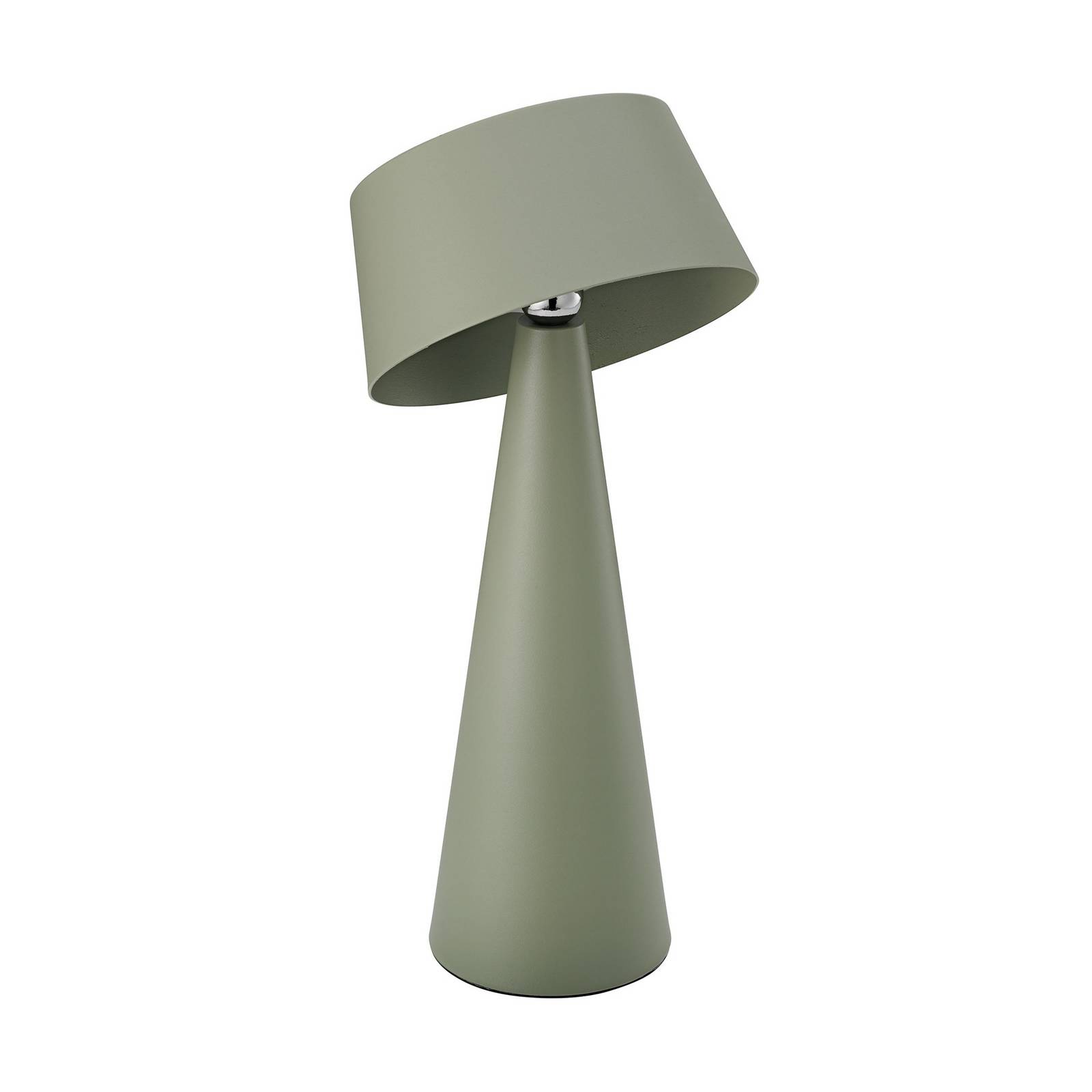 Lampa stołowa LED Solino, zielona, zasilanie słoneczne/USB, 26 cm, IP44