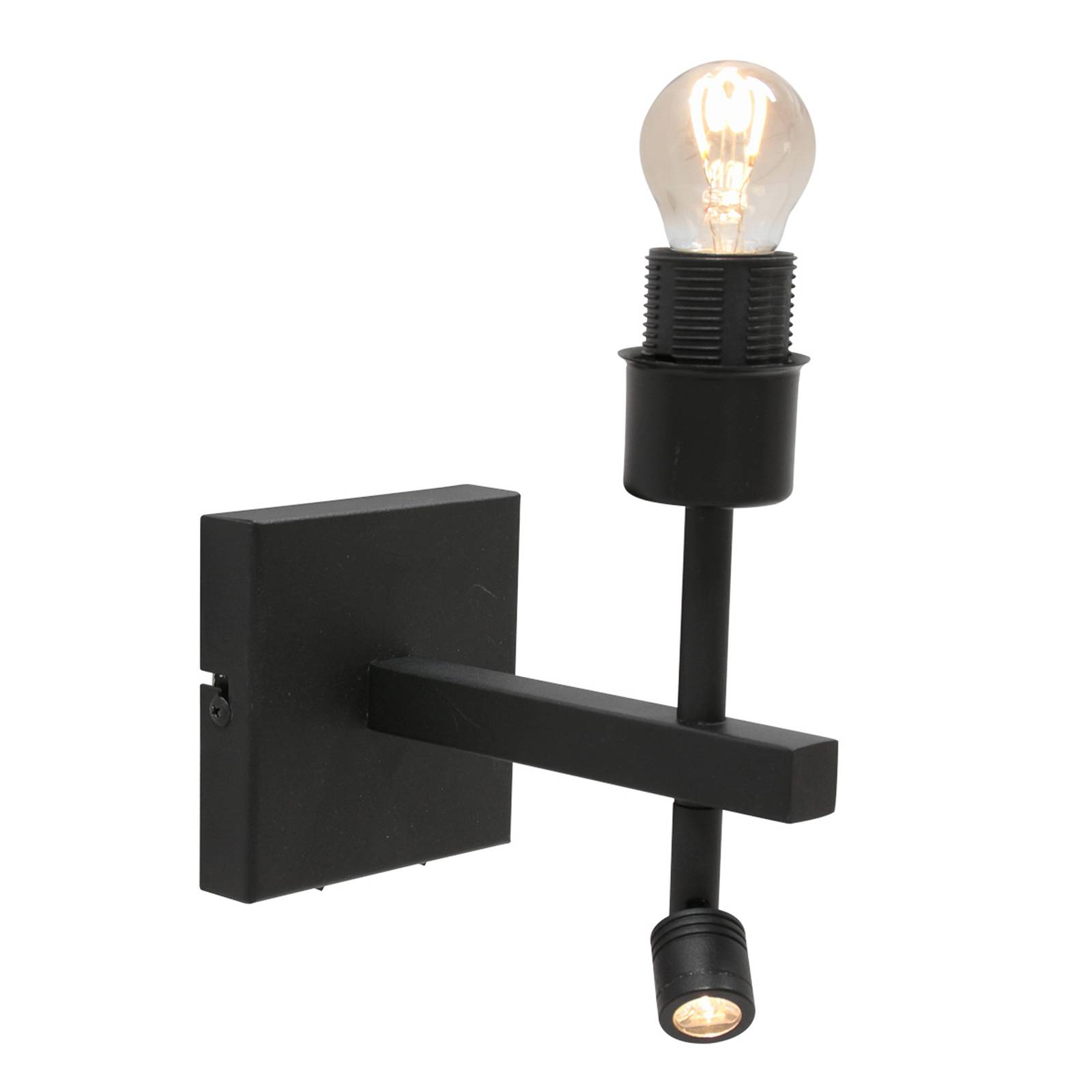 Steinhauer Nástěnné svítidlo Stang, LED světlo na čtení, černé/přírodní proutí