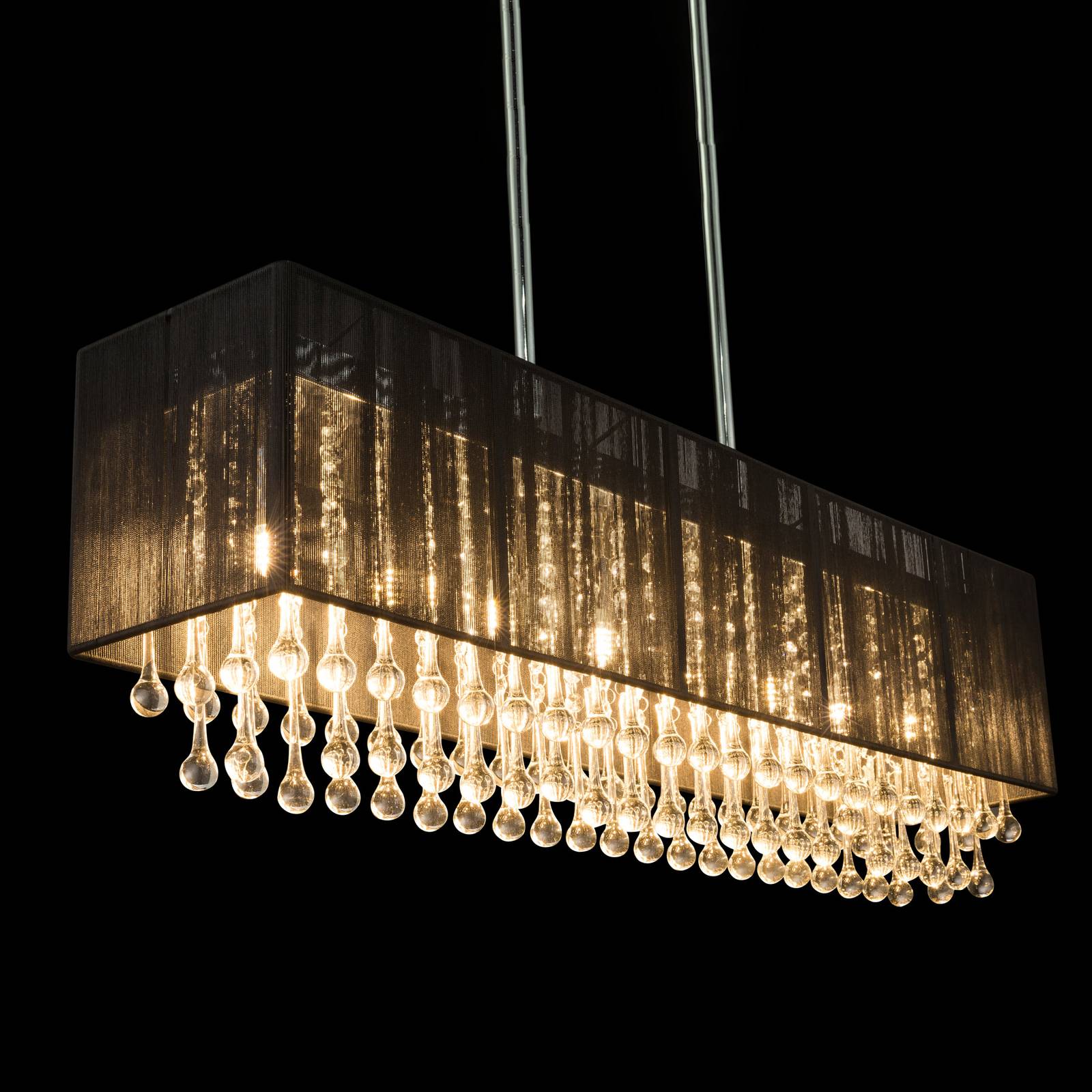 Levně LED závěsné světlo Bagana z kovu, skla a hedvábí