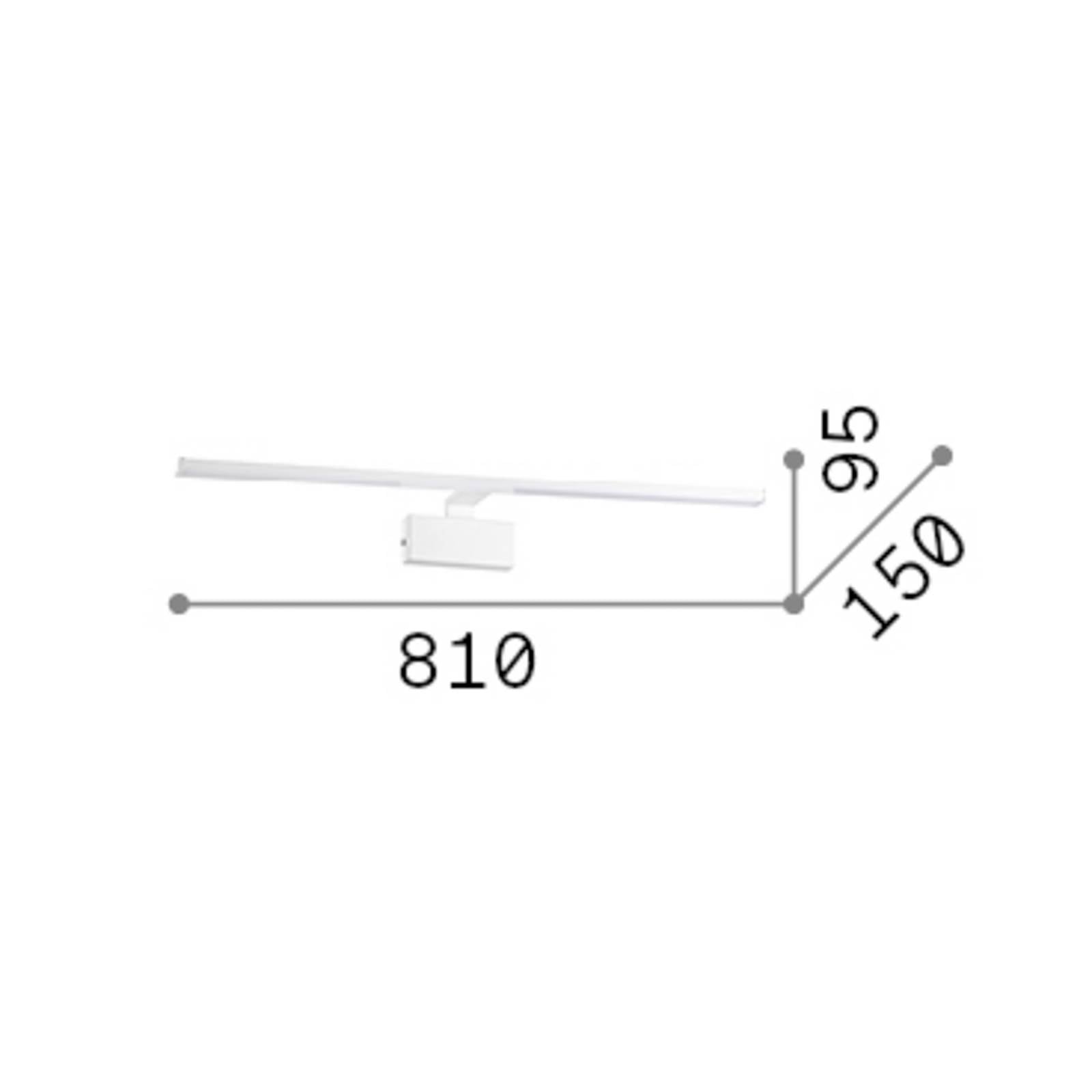 Applique murale LED IDEAL LUX Alma en laiton et métal, largeur 81 cm