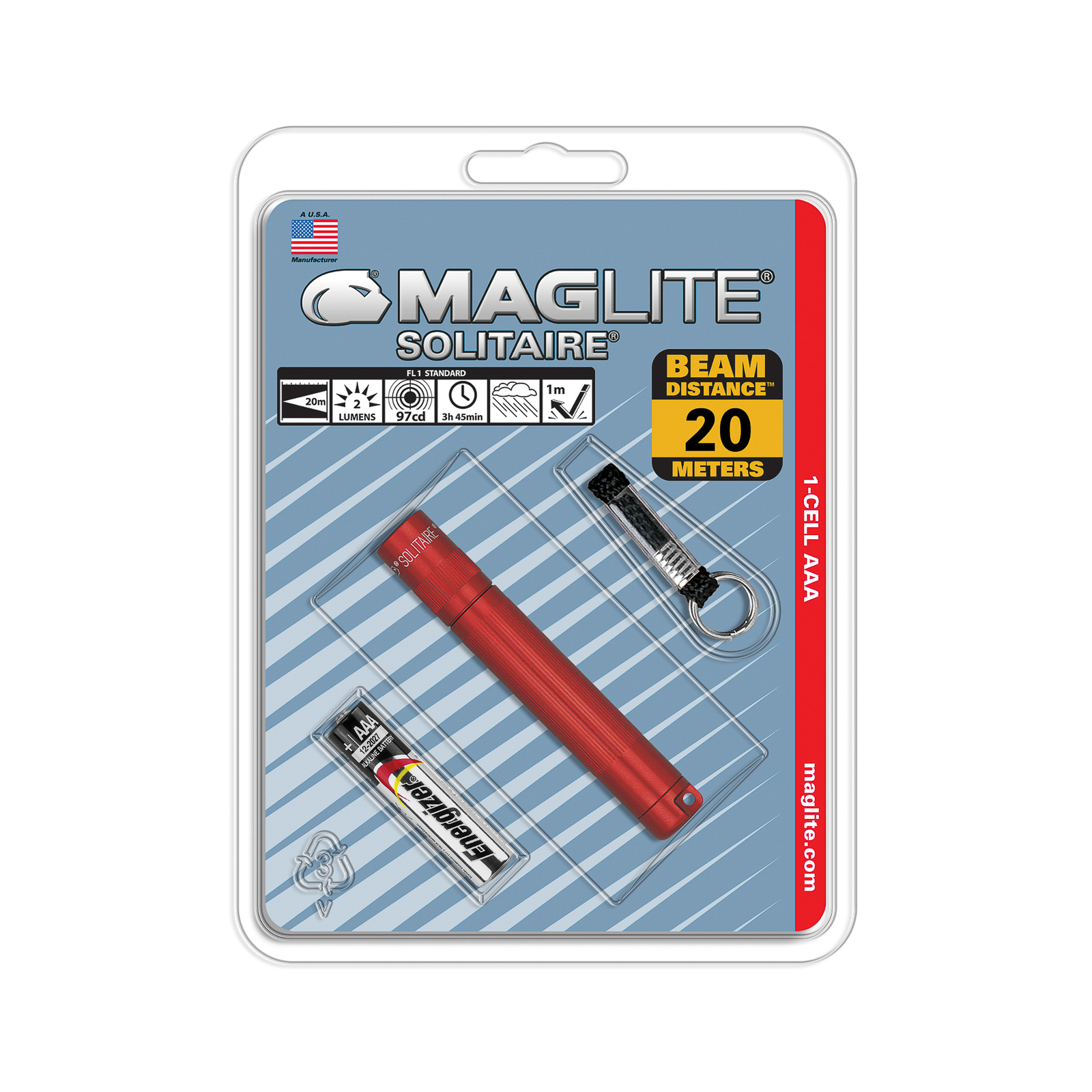 Torcia Maglite Xenon Solitaire 1-Cella AAA rossa