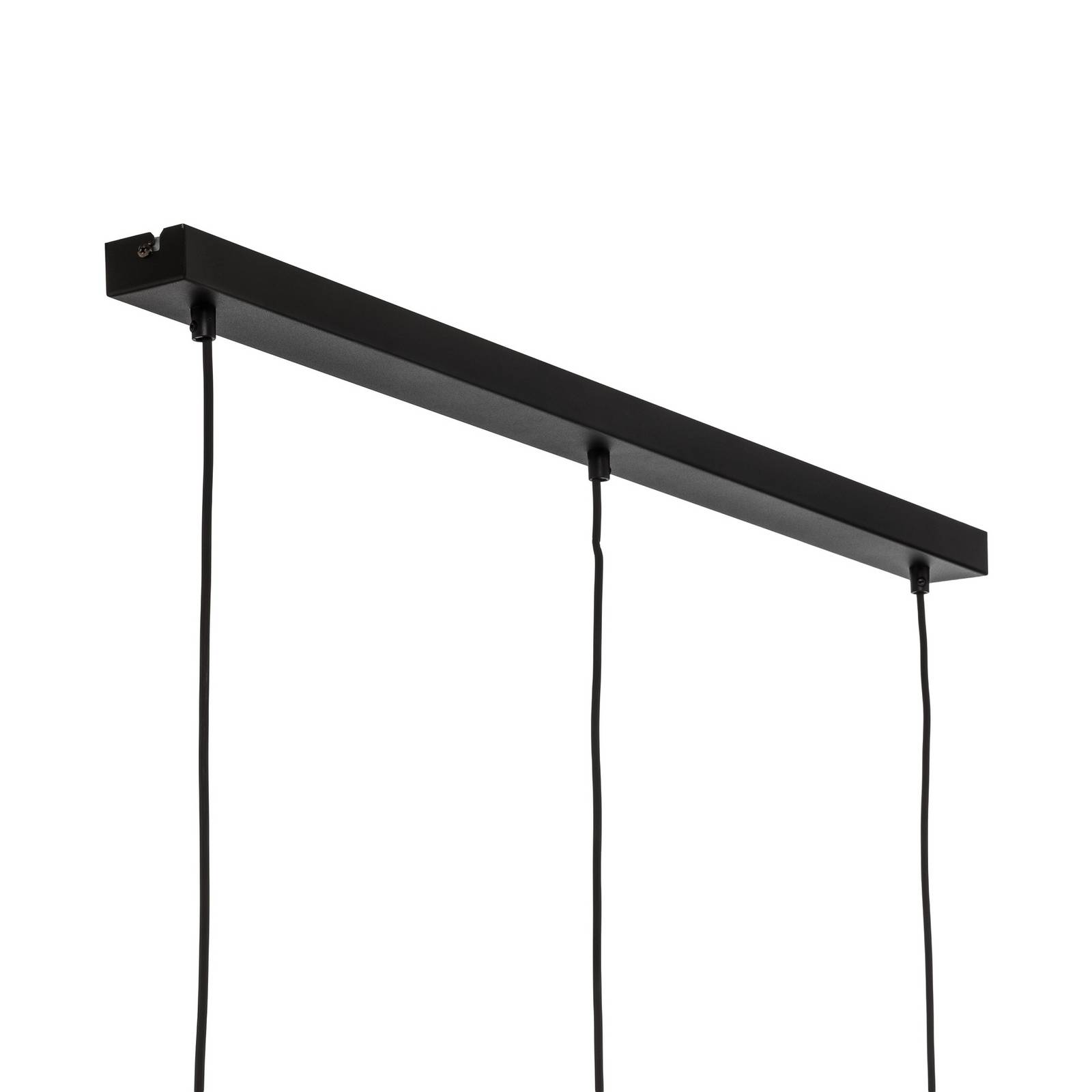 Żyrandol Funda, czarna, długość 110 cm, 3-punktowy, metal/szkło