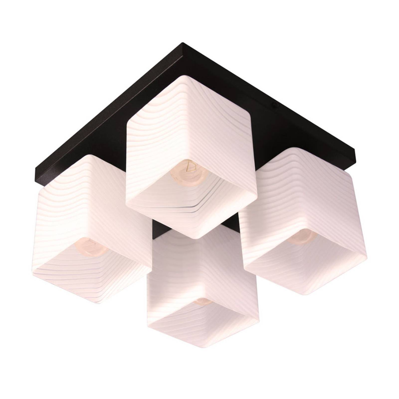 Vega ceiling light, four-bulb, black/white