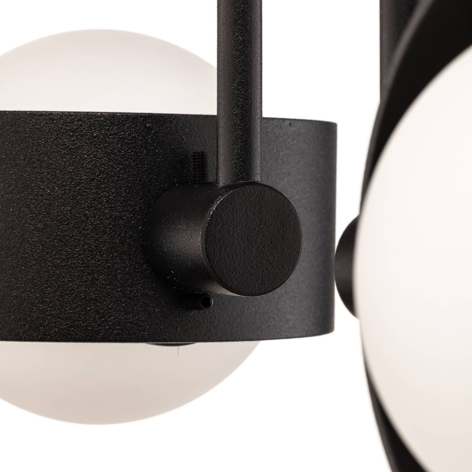 Lampa sufitowa Mado ze stali, czarna, 2-punktowa