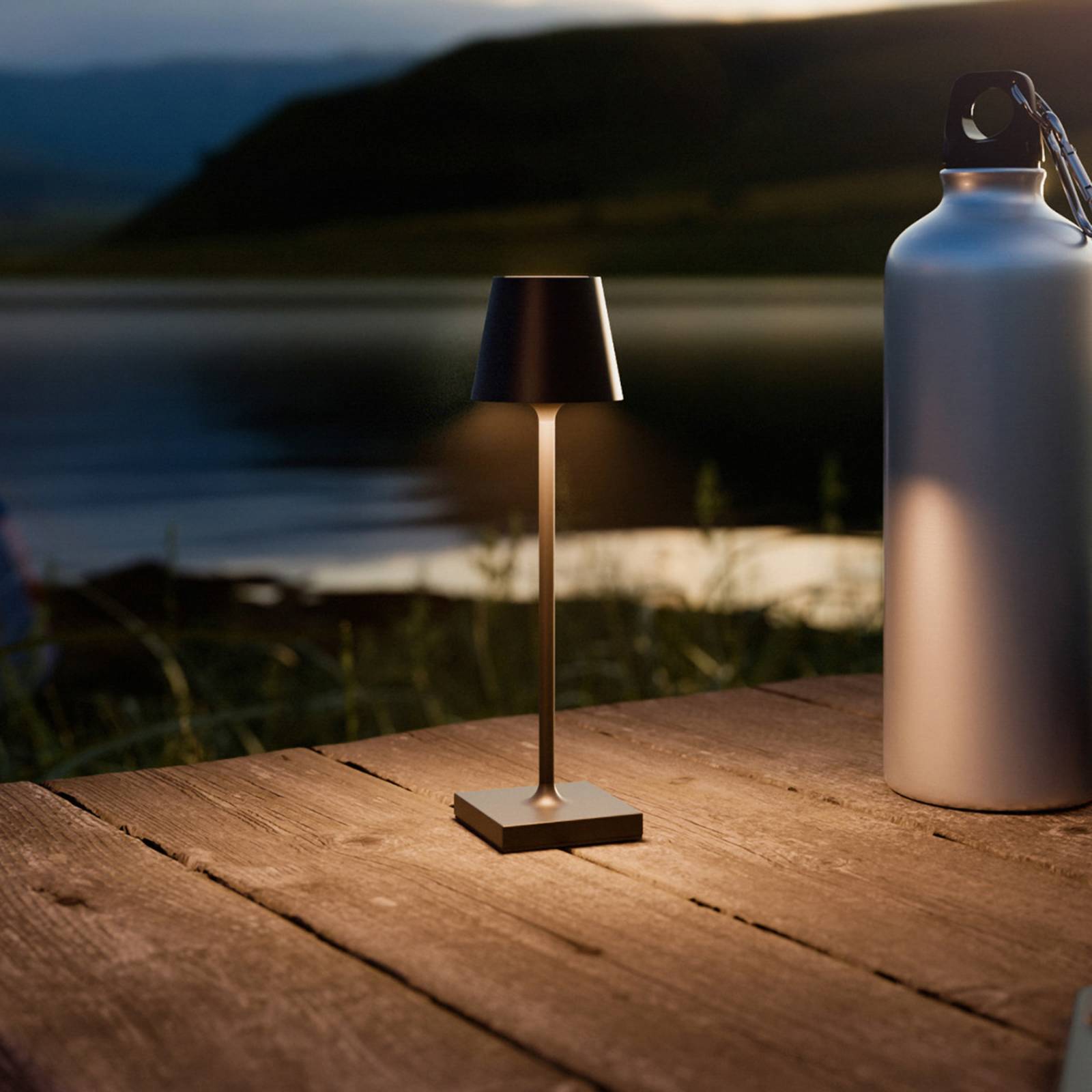 Sigor Kapesní dobíjecí stolní lampa Nuindie LED, půlnoční černá