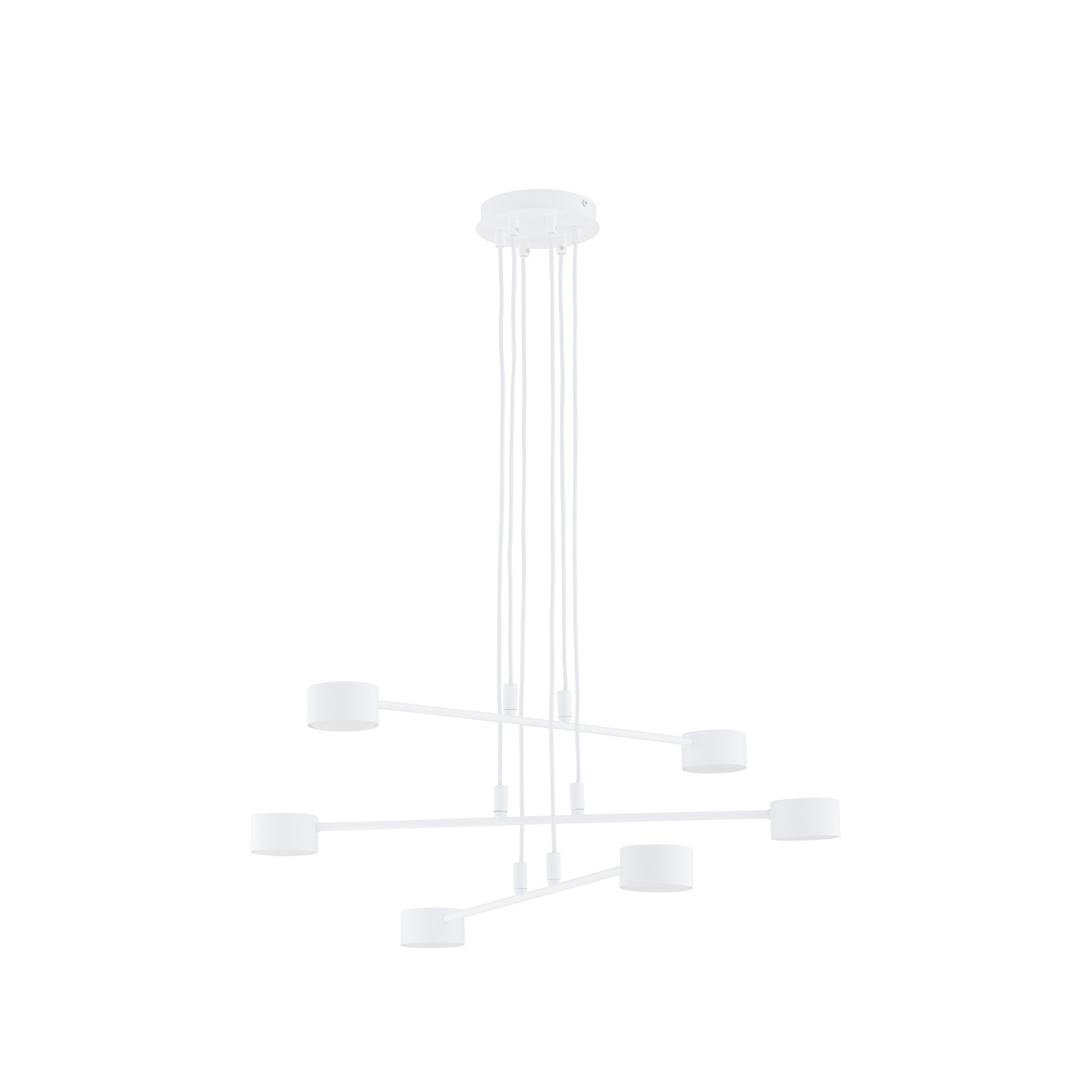 Suspension Modus 6, acier, à 6 lampes, GX 53, blanc