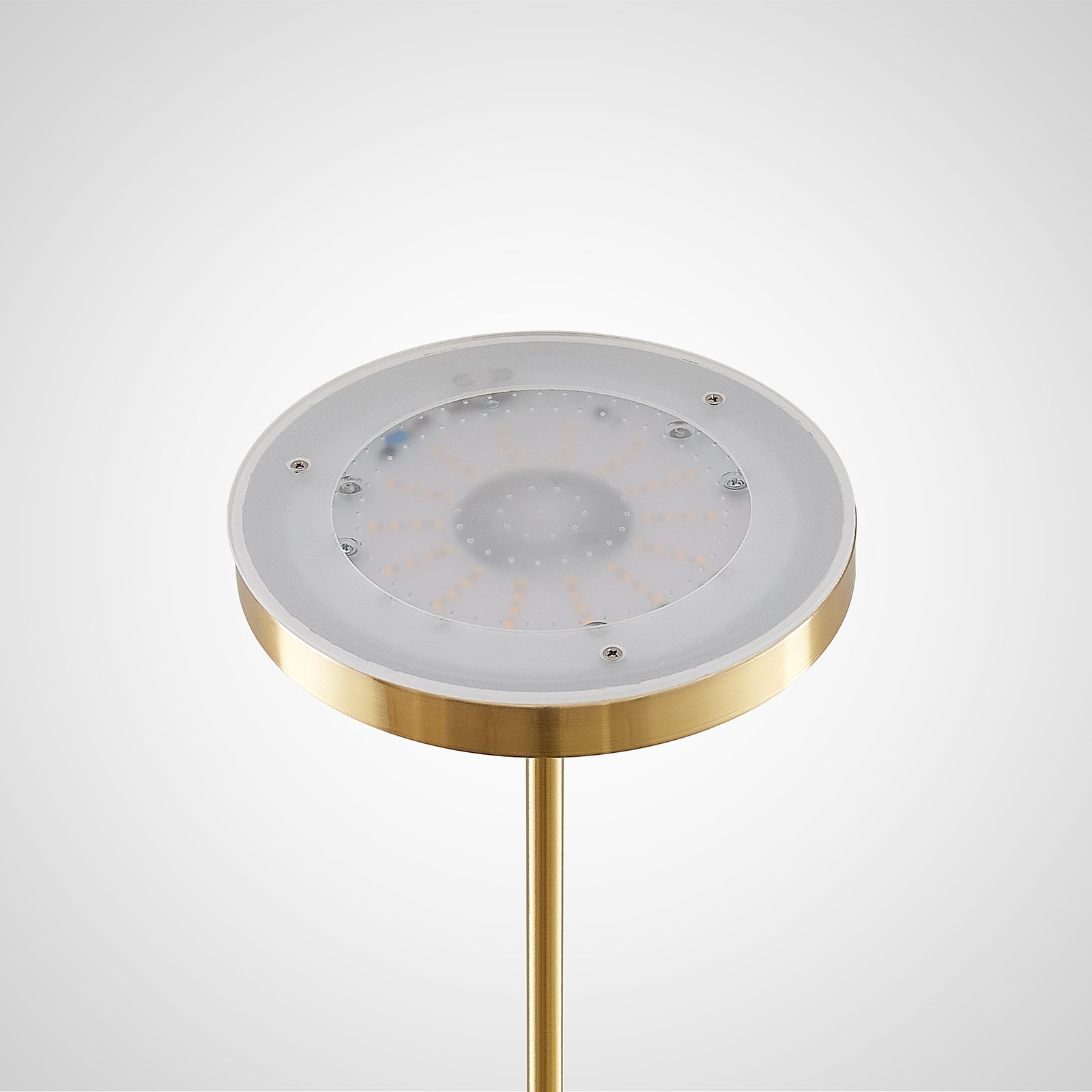 Seppa LED Floor Lamp Round Matt Brass - Lindby