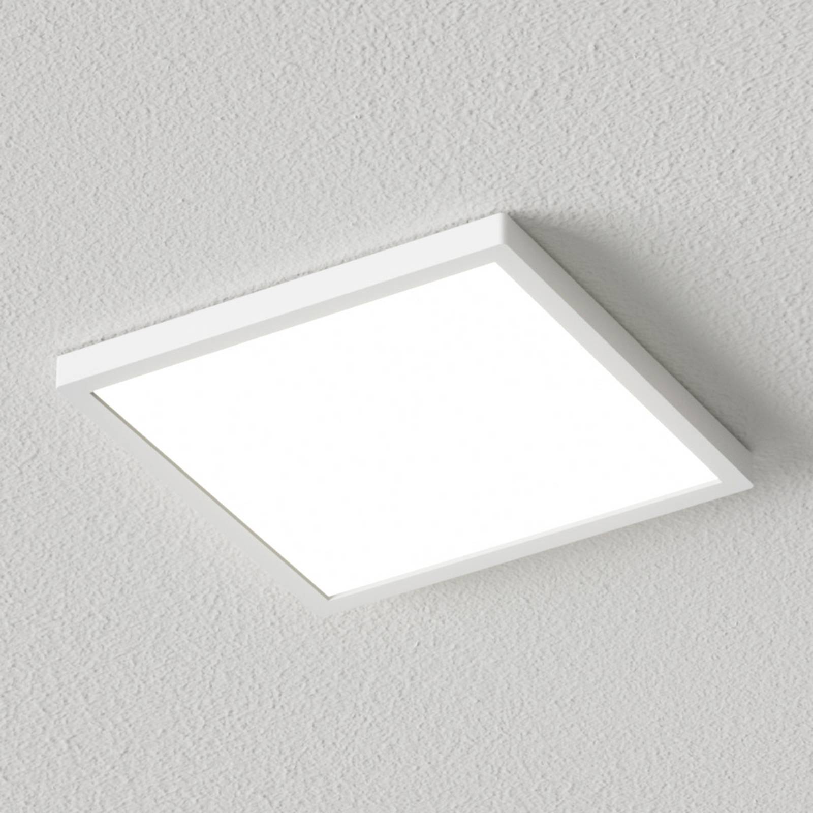 Biała, kanciasta lampa sufitowa LED Solvie