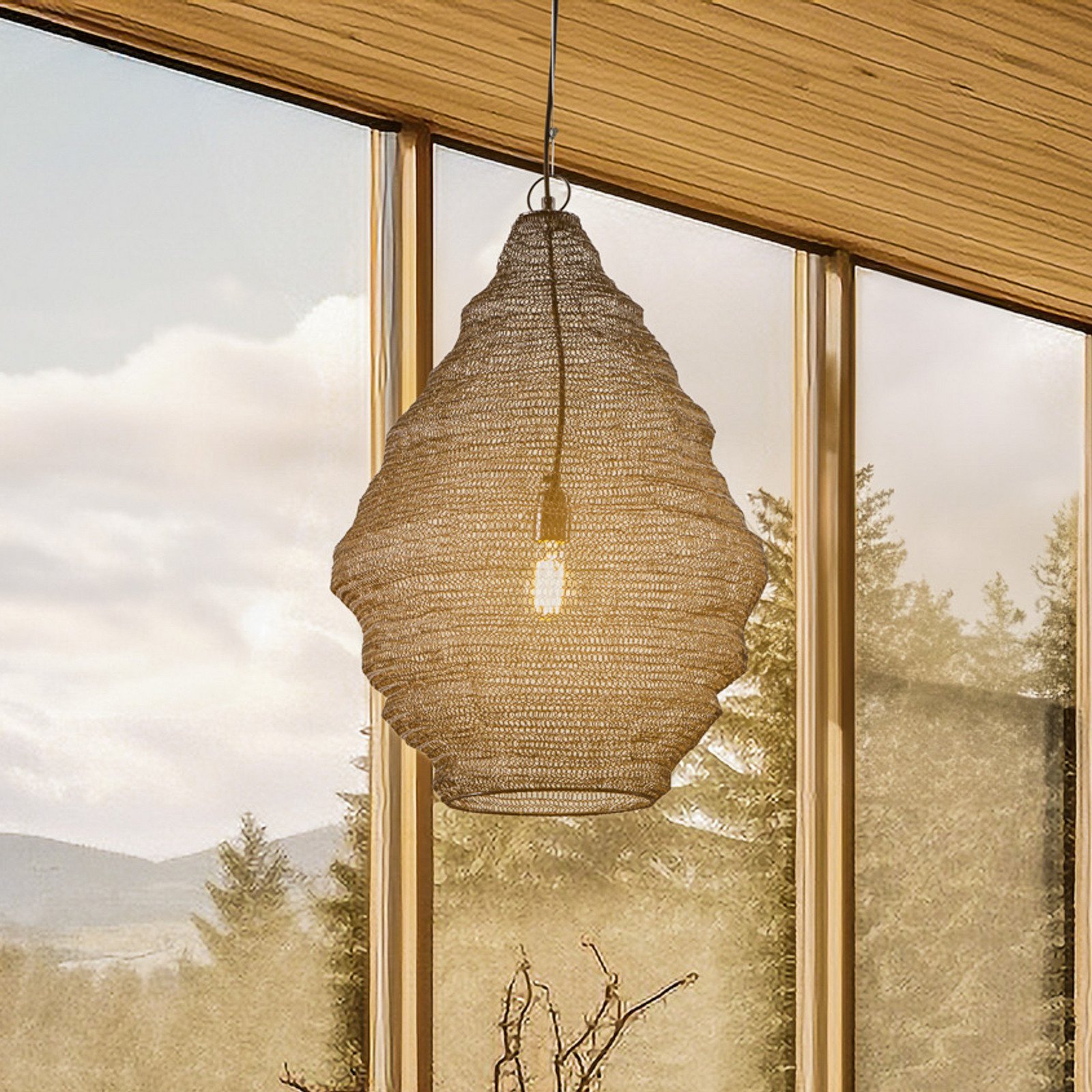Suspensie Lindby Eldric Ø 40 cm negru fier E27 - Camera de zi / sufragerie - design