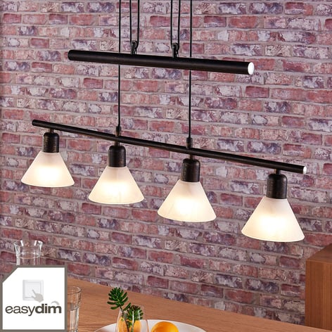 LED-Hängeleuchte Eleasa, easydim 4flammig, schwarz