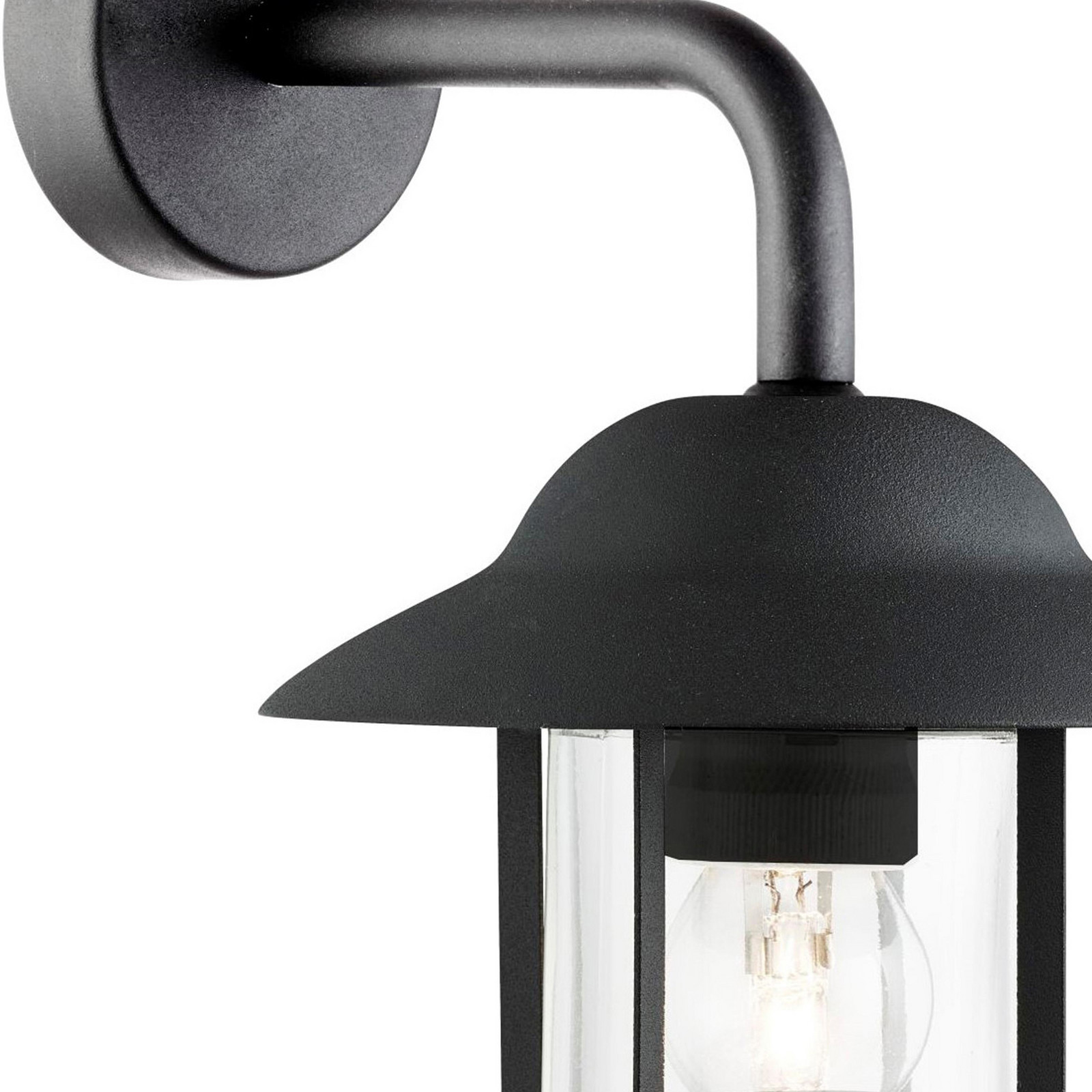 Searchlight Външно стенно осветление Toronto, черно IP44, стомана, стъкло, E27