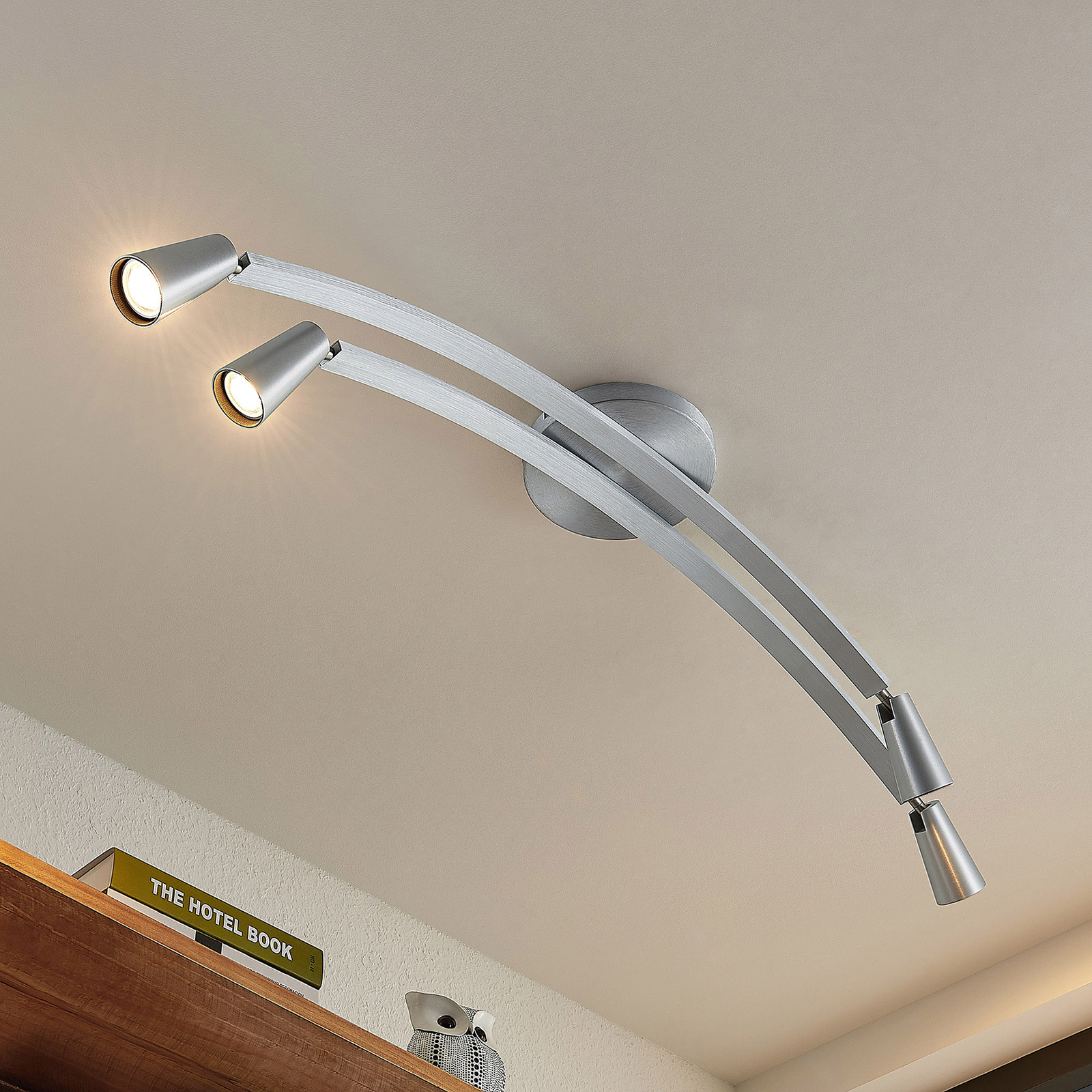 Lucande Velanoris ceiling lamp, 4-bulb, aluminium
