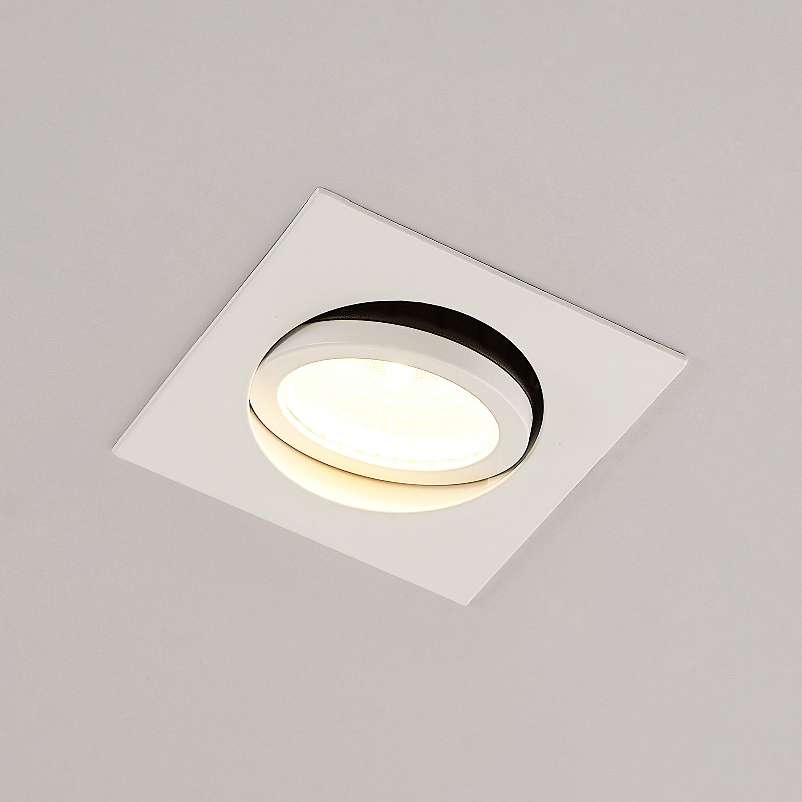 Arcchio Dacio LED downlight angular 36° IP65, for Hallway, aluminium, plastic, 10.6 W, energy efficiency: A+, L: 11 cm, W: 11 cm, H: 5 cm