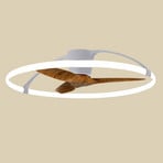 Smart LED plafondventilator Nepal, zilver/notenhout - Mantra