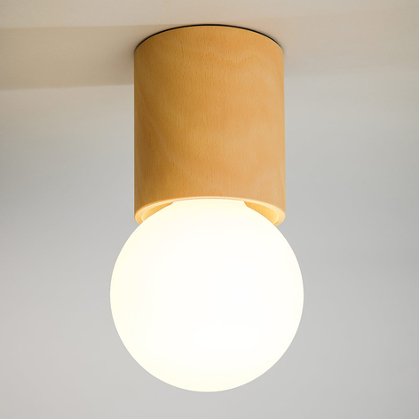 Lampa sufitowa Tondolo, drewno bukowe