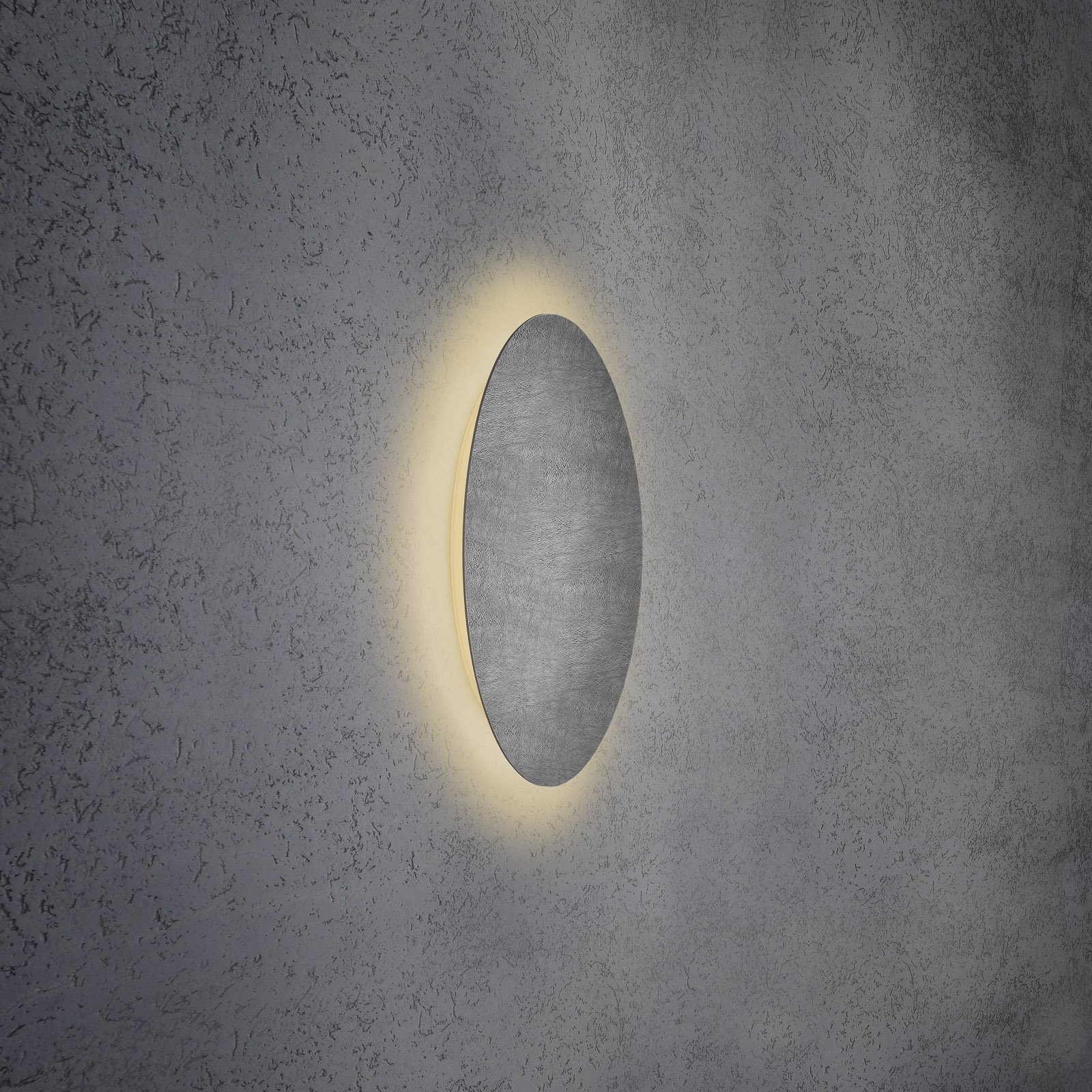 Escale Blade LED nástěnné světlo, beton, Ø 44 cm