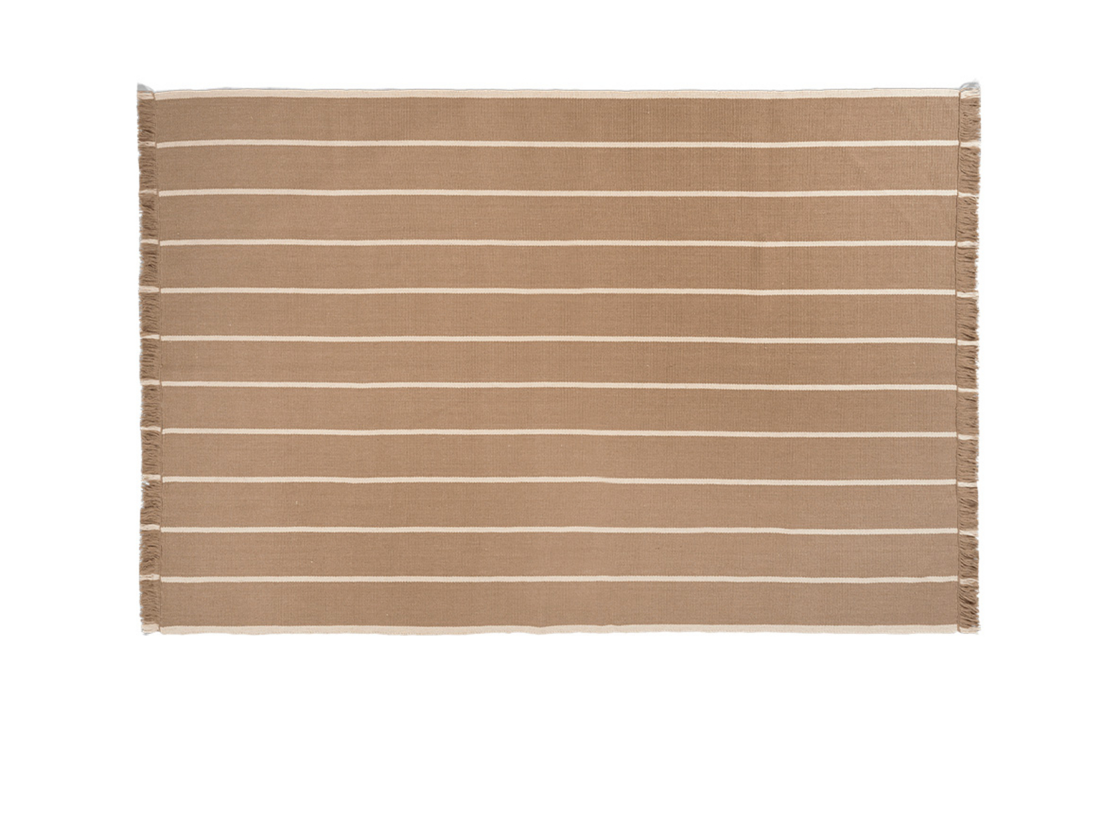 Calm Kelim Rug 140x200 Dark Sand/Off-White - Ferm Living