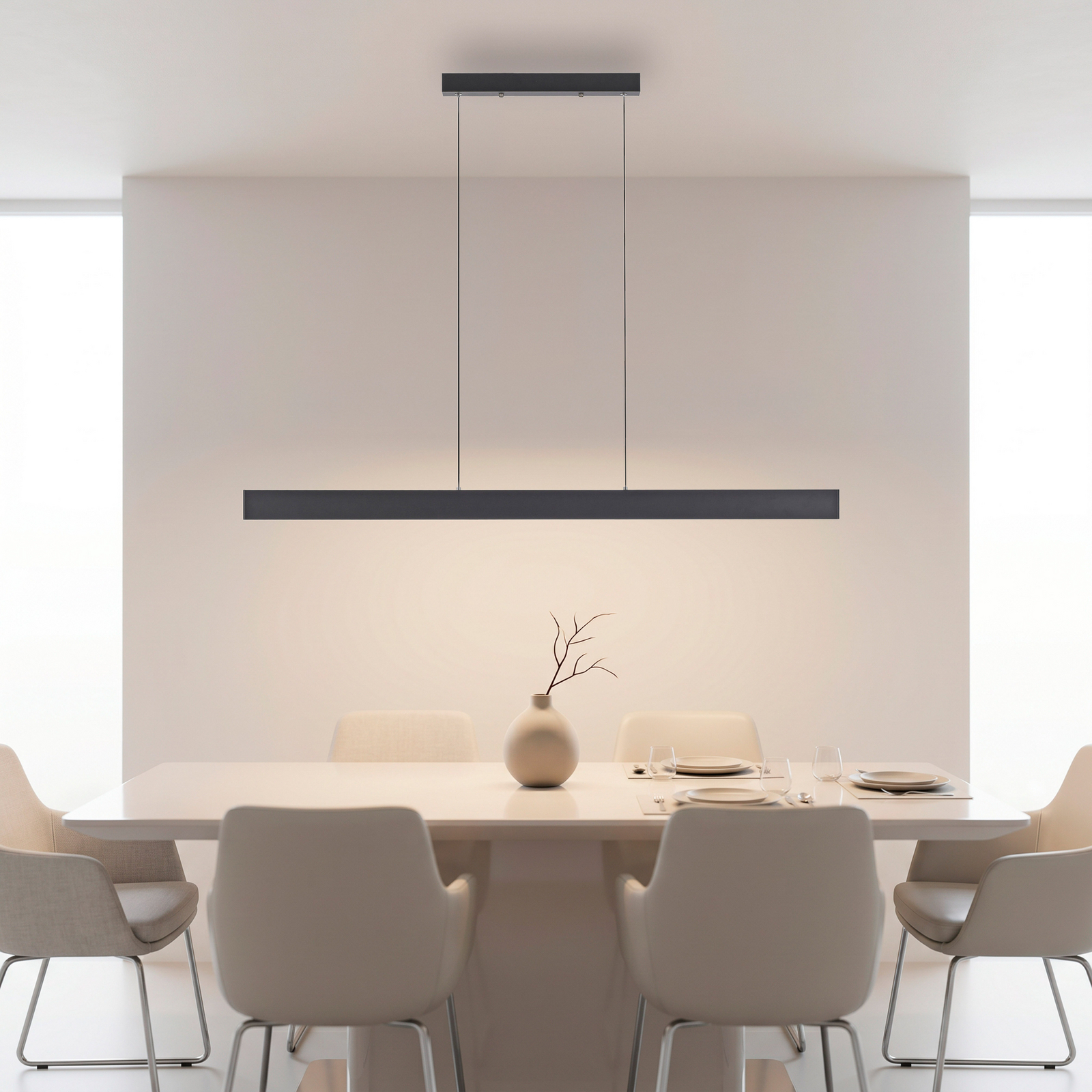 LED-Hängeleuchte Adina, schwarz, Metall, 3.000 K, up/down