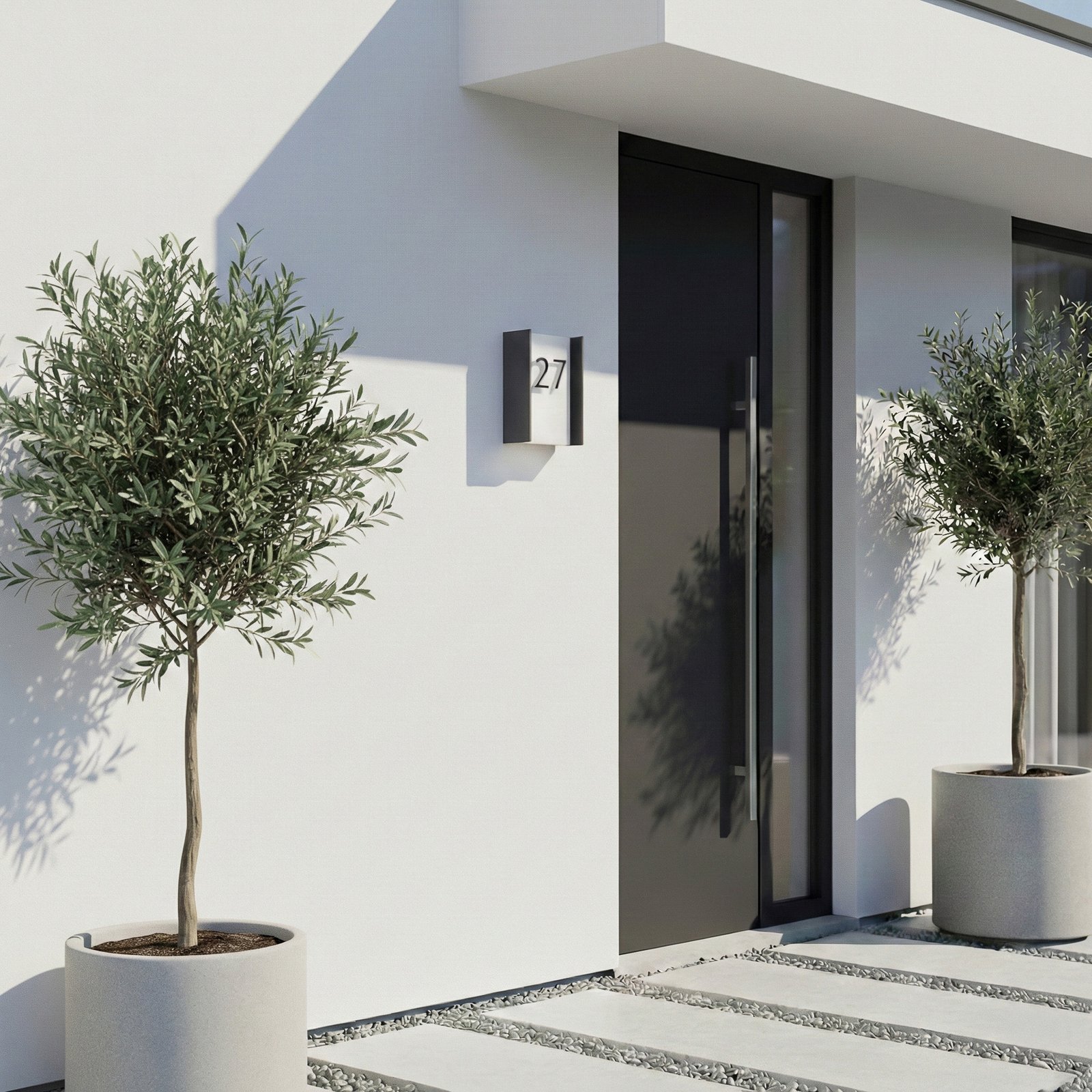 Lindby LED vanjska zidna svjetiljka Selqa, kućni broj, antracit, IP65 Lindby LED vanjska zidna svjetiljka Selqa, kućni broj, antracit, IP65