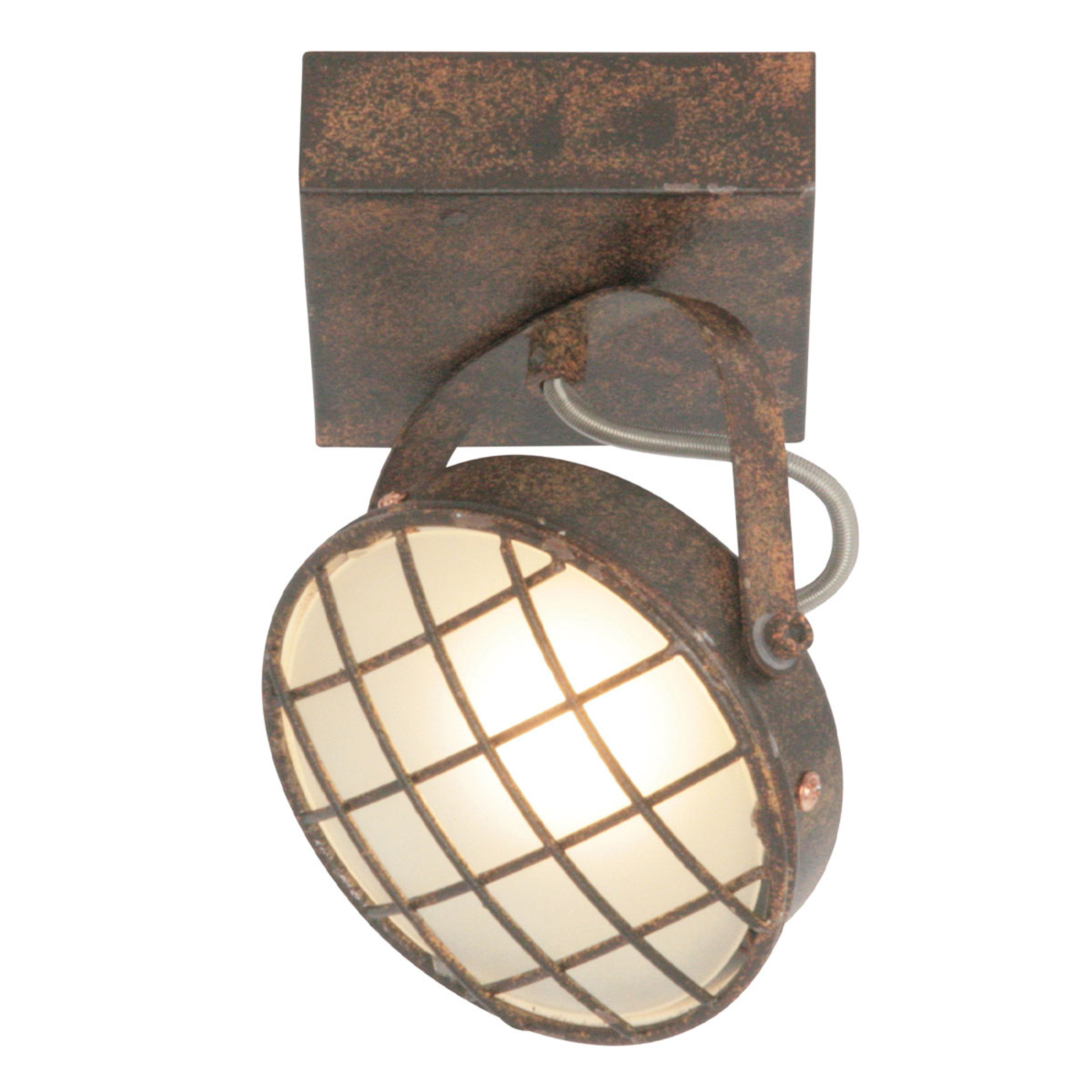 Freelight Lazaro LED ceiling light, rusty brown, 1-bulb, for Living / Dining Room, metal, glass, 5 W, energy efficiency: A+, L: 10 cm, W: 10 cm, H: 20 cm