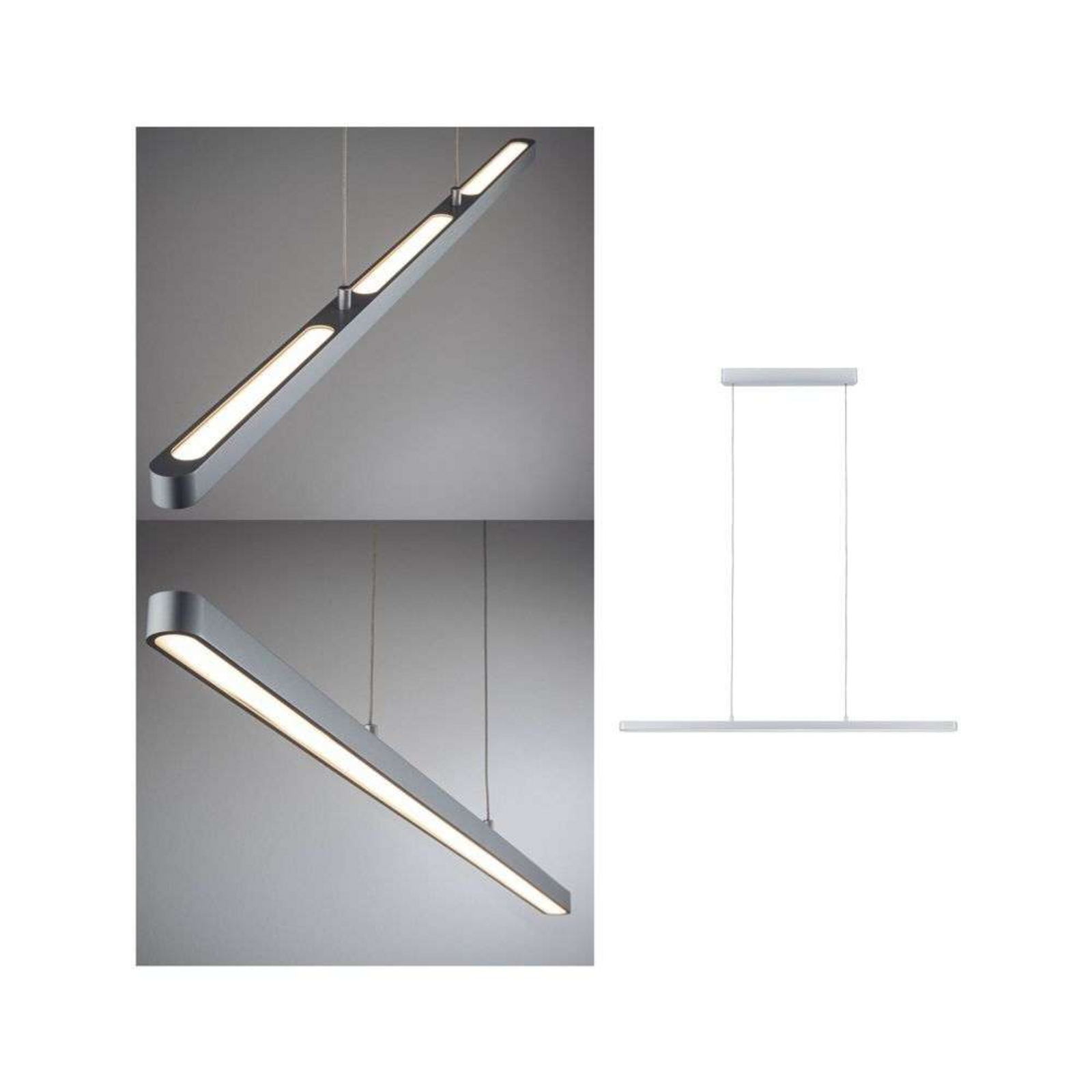 Lampa wisząca LED Paulmann Lento, chrom, 100 cm, światło skierowane w górę/w Lampa wisząca LED Paulmann Lento, chrom, 100 cm, światło skierowane w górę/w