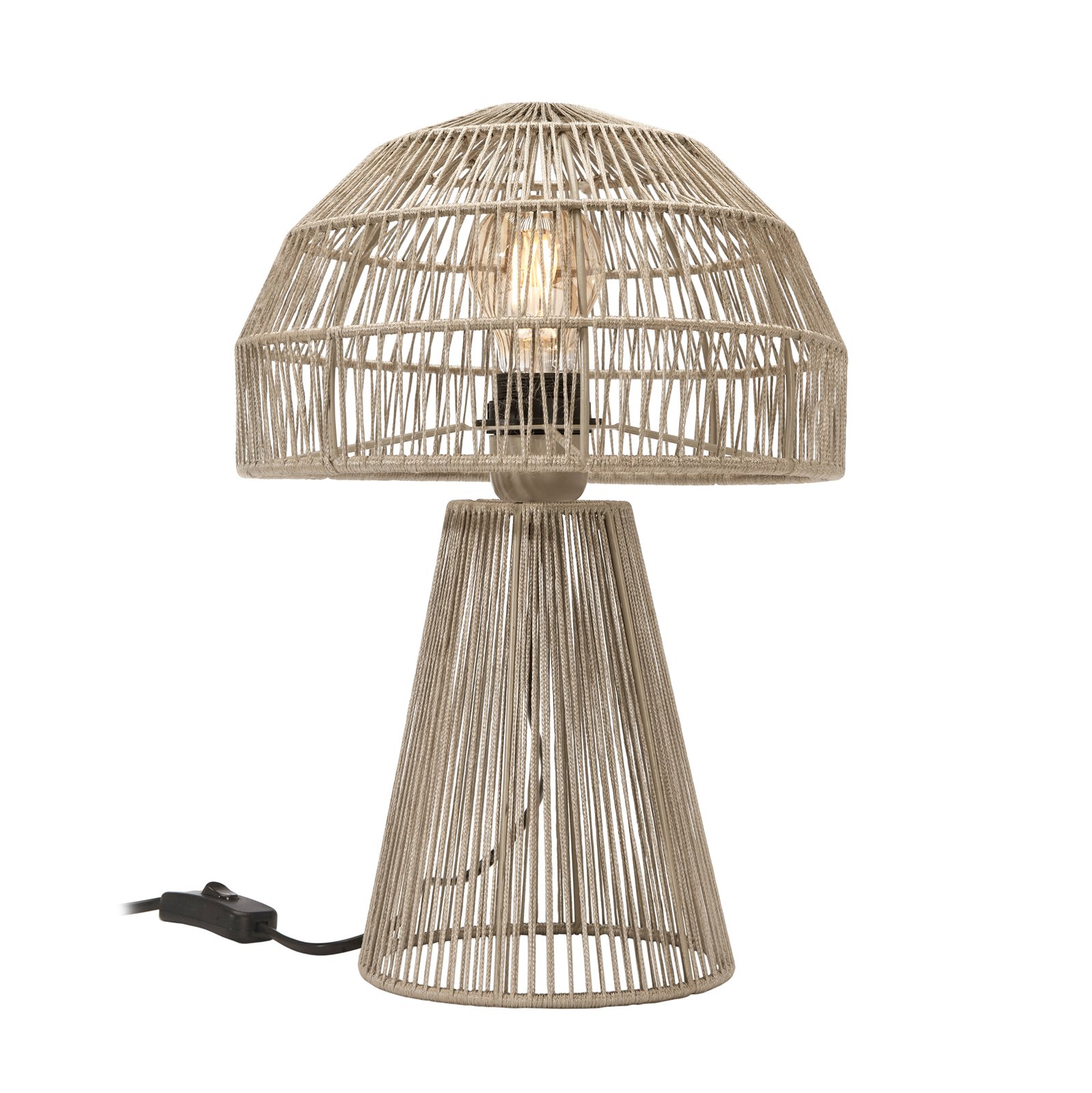 PR Home Porcini table lamp, wrapped in yarn