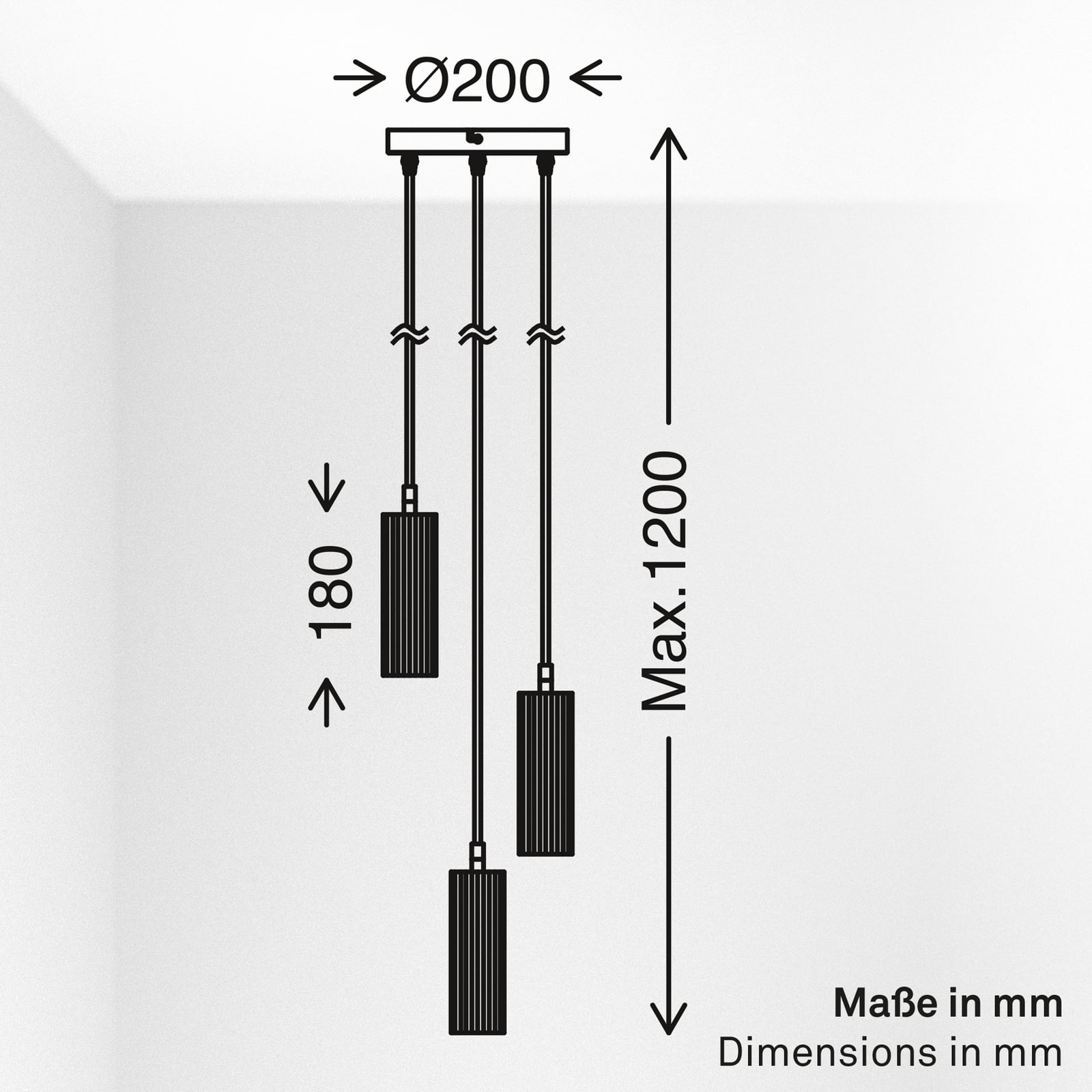 Suspension Ida, noire, à 3 lampes, Ø 20 cm, GU10 Suspension Ida, noire, à 3 lampes, Ø 20 cm, GU10