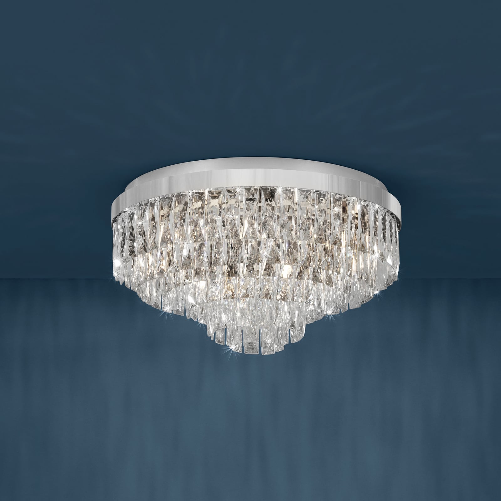 Plafonnier Valparaiso chromé Ø 58 cm en métal - Stars of Light