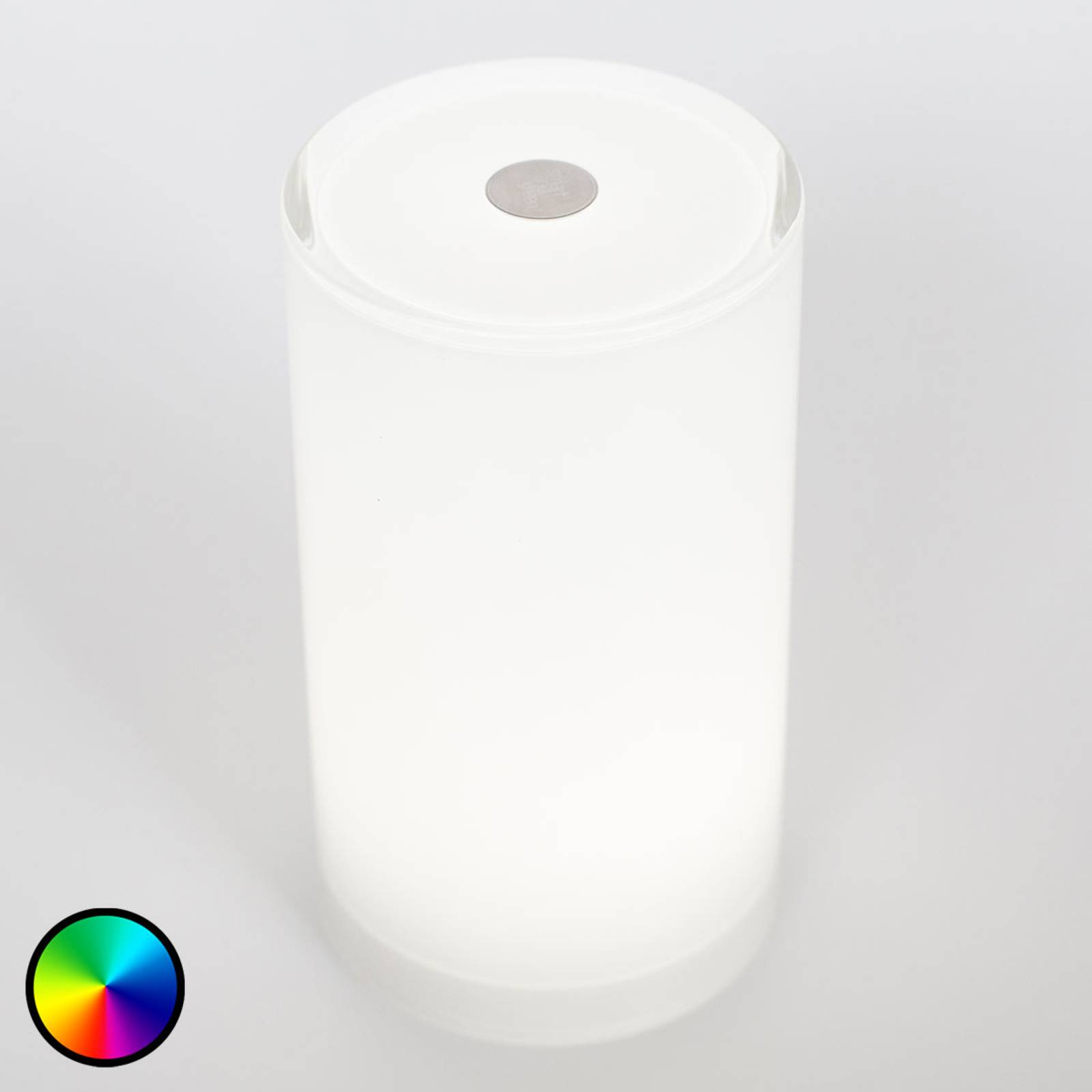 Trådløs bordlampe Tub som kan styres via app RGBW
