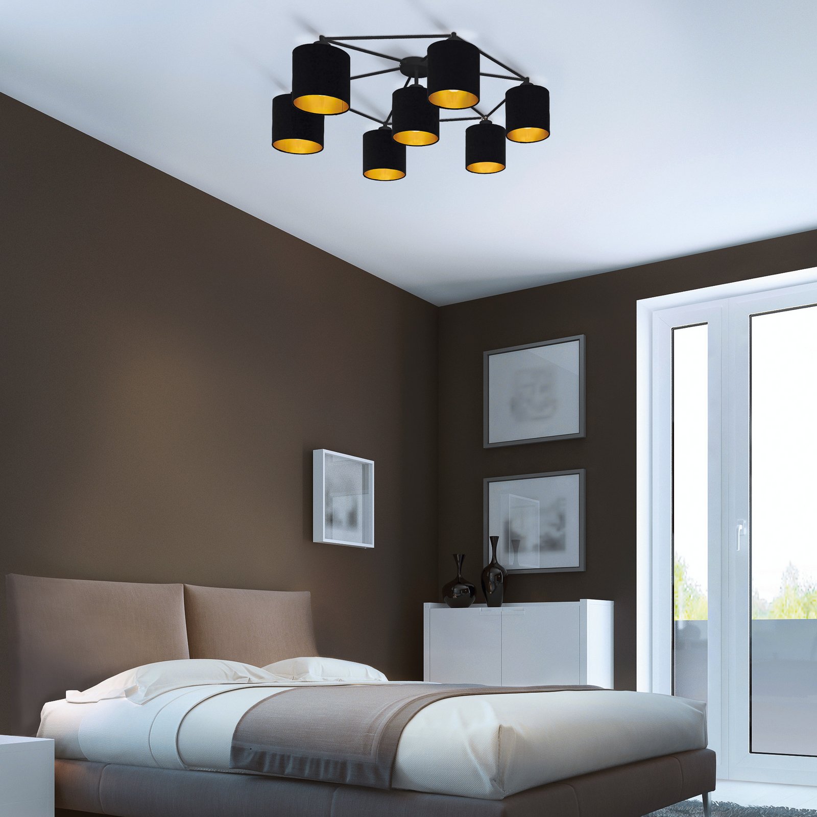 Φωτιστικό οροφής Staiti μαύρο με αποχρώσεις