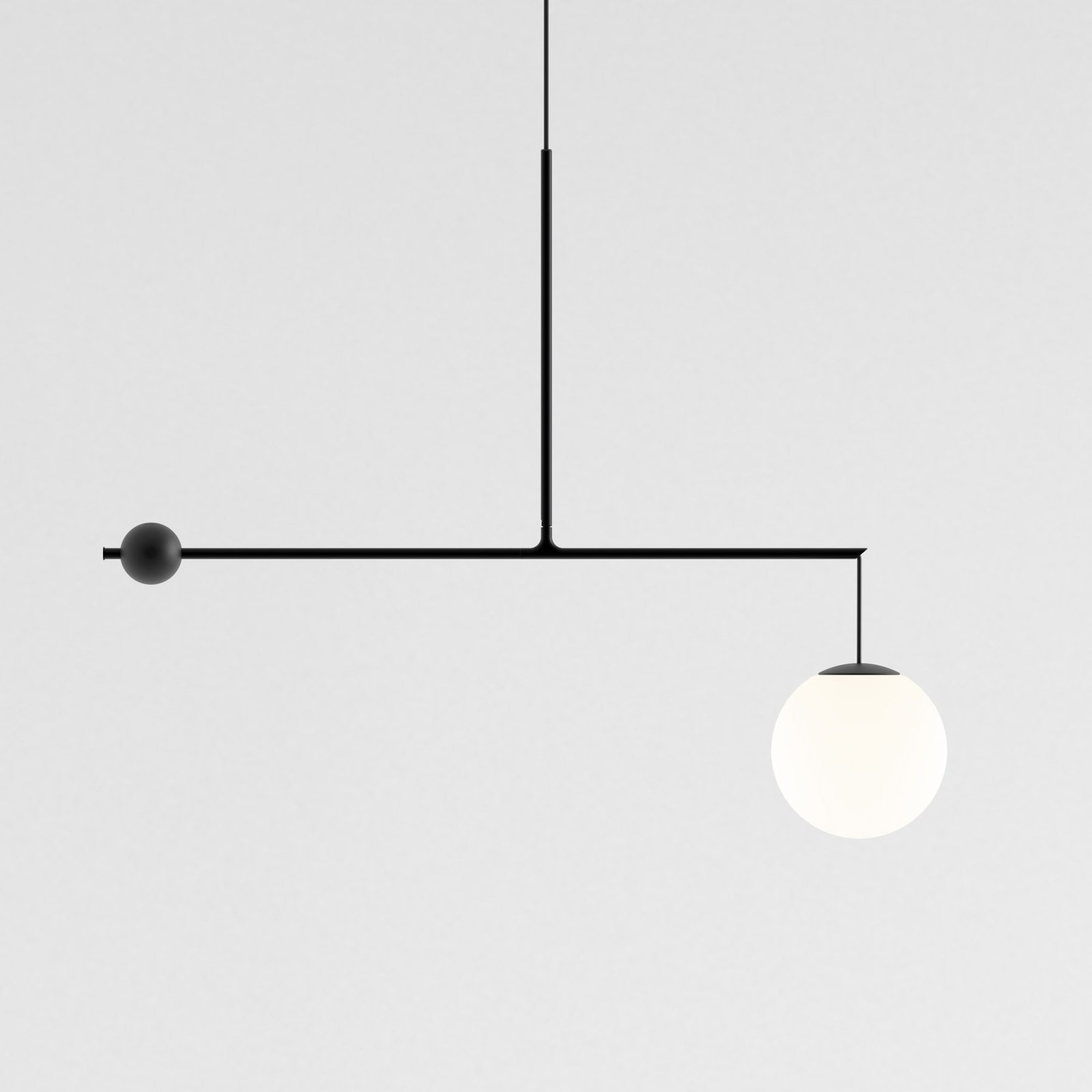 Luceplan Malamata hanging light matt black, 106 cm