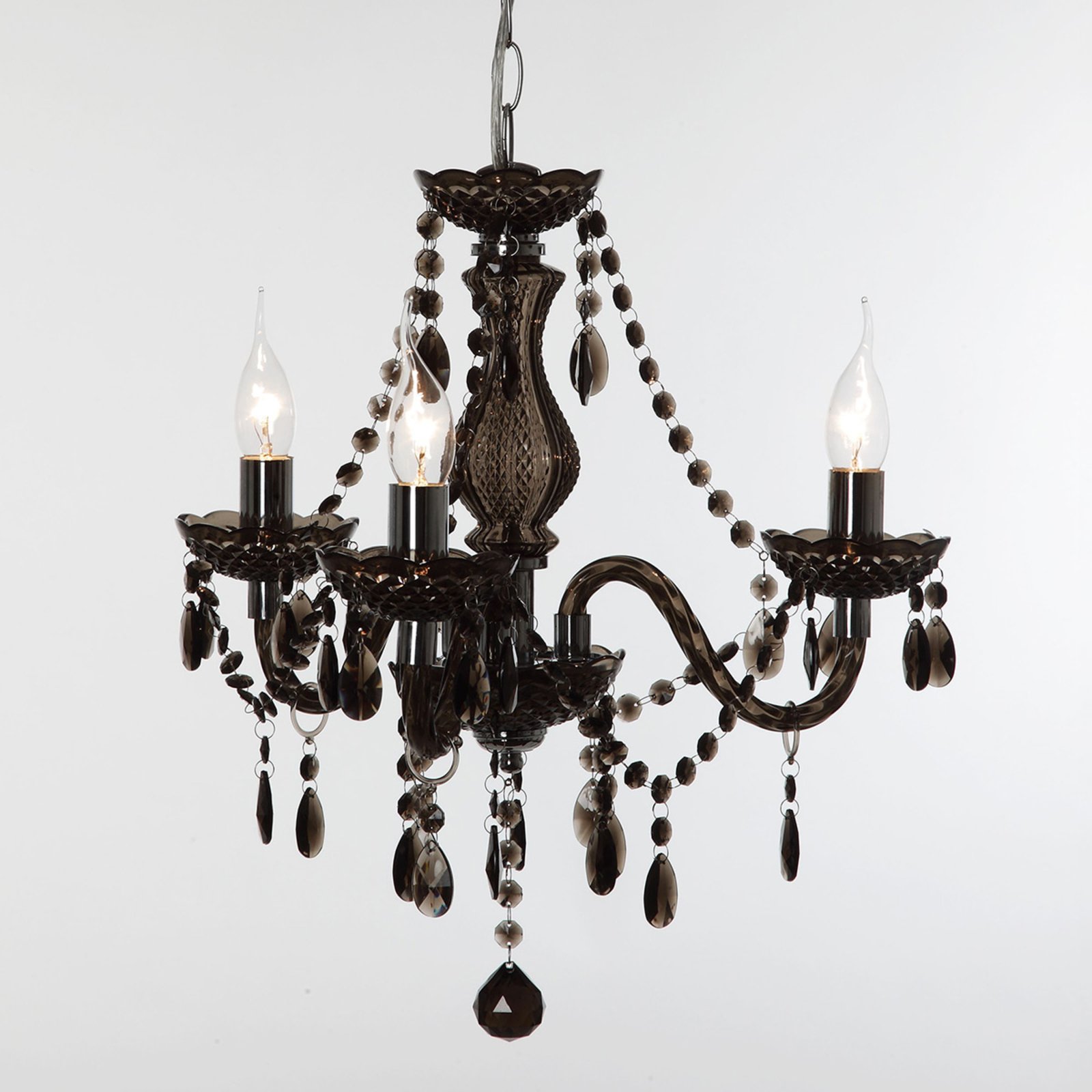 Black Perdita chandelier, three-light