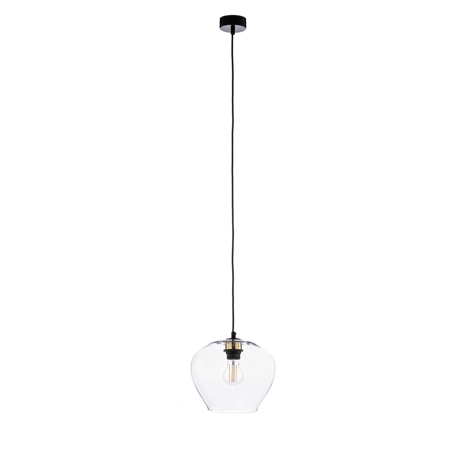 Hängeleuchte Kaja mit Glaskugel klar, Ø 24 cm