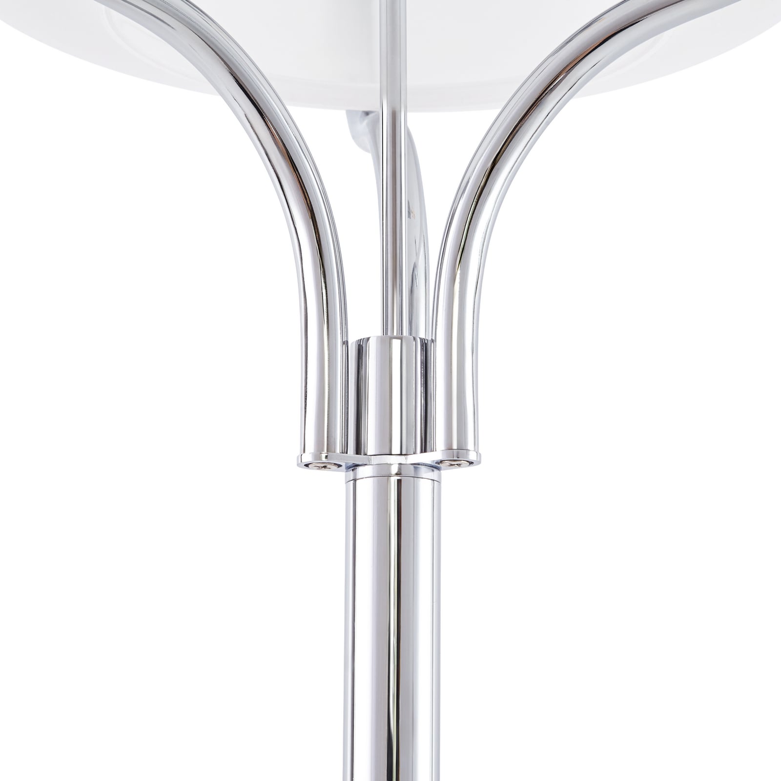 Lucande Christo floor lamp, height 160 cm, chrome/white, glass