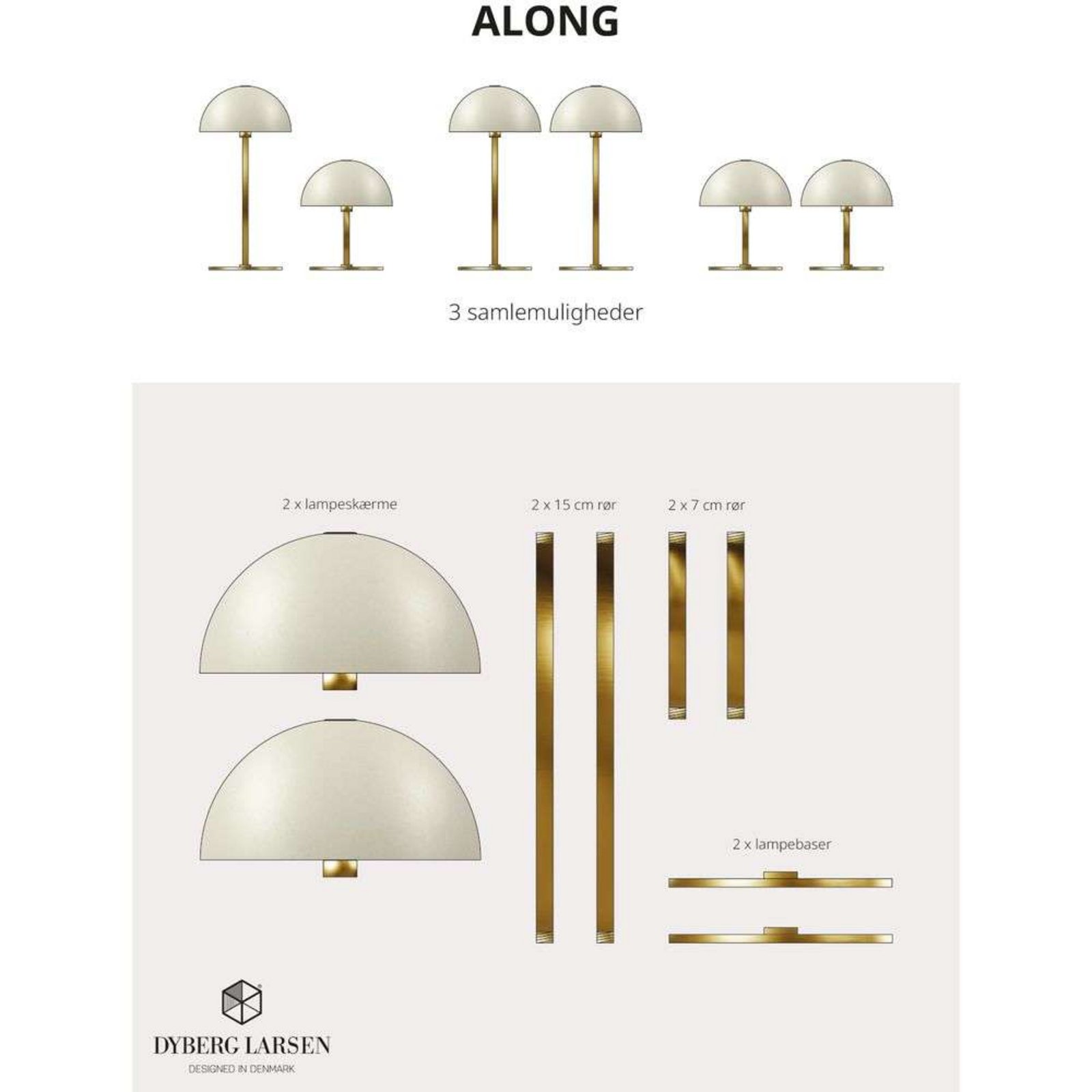 Along Portable Lampada da Tavolo 2 pcs. Mini Beige/Brass - DybergLarsen