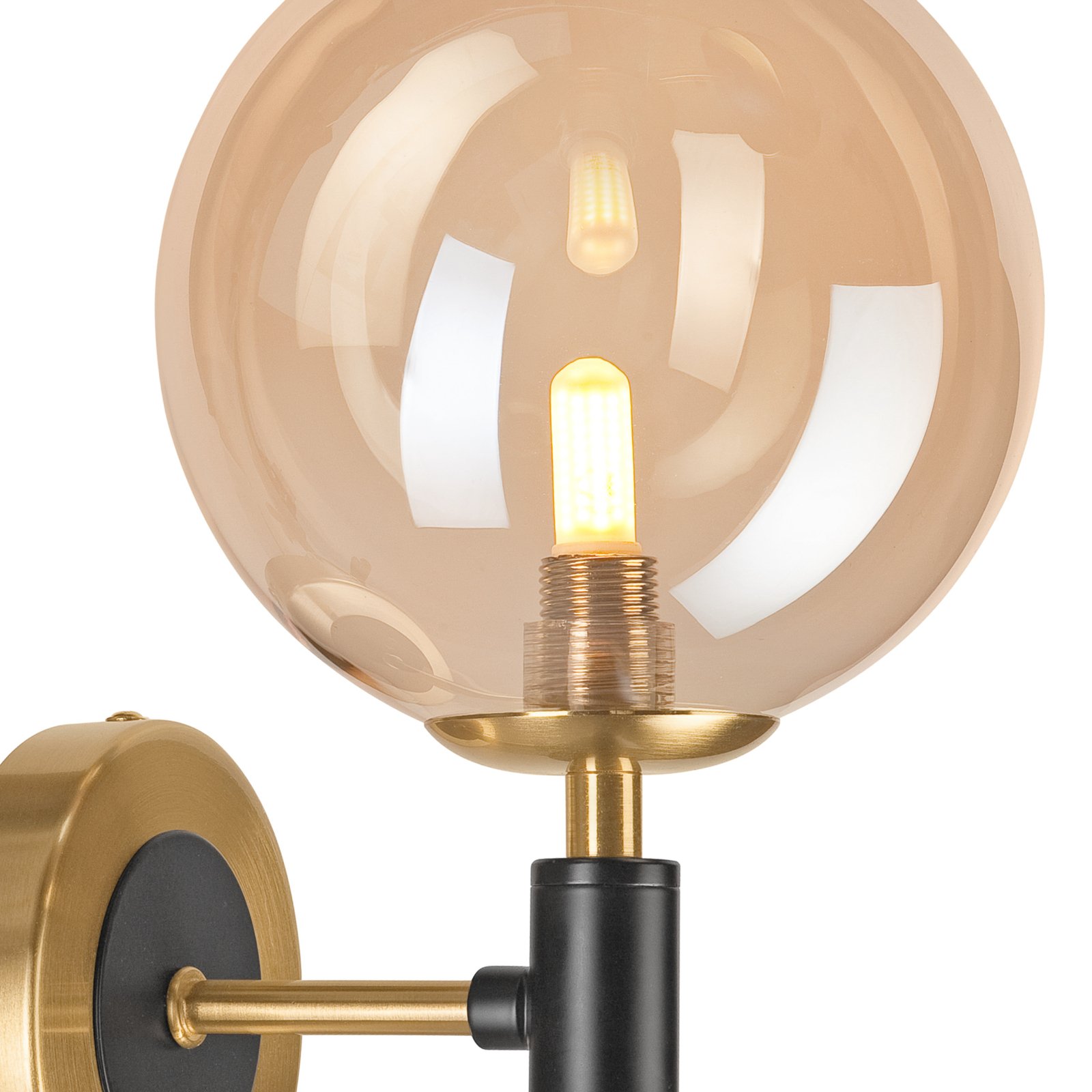 Natalia wall light, 1-bulb, glass, gold