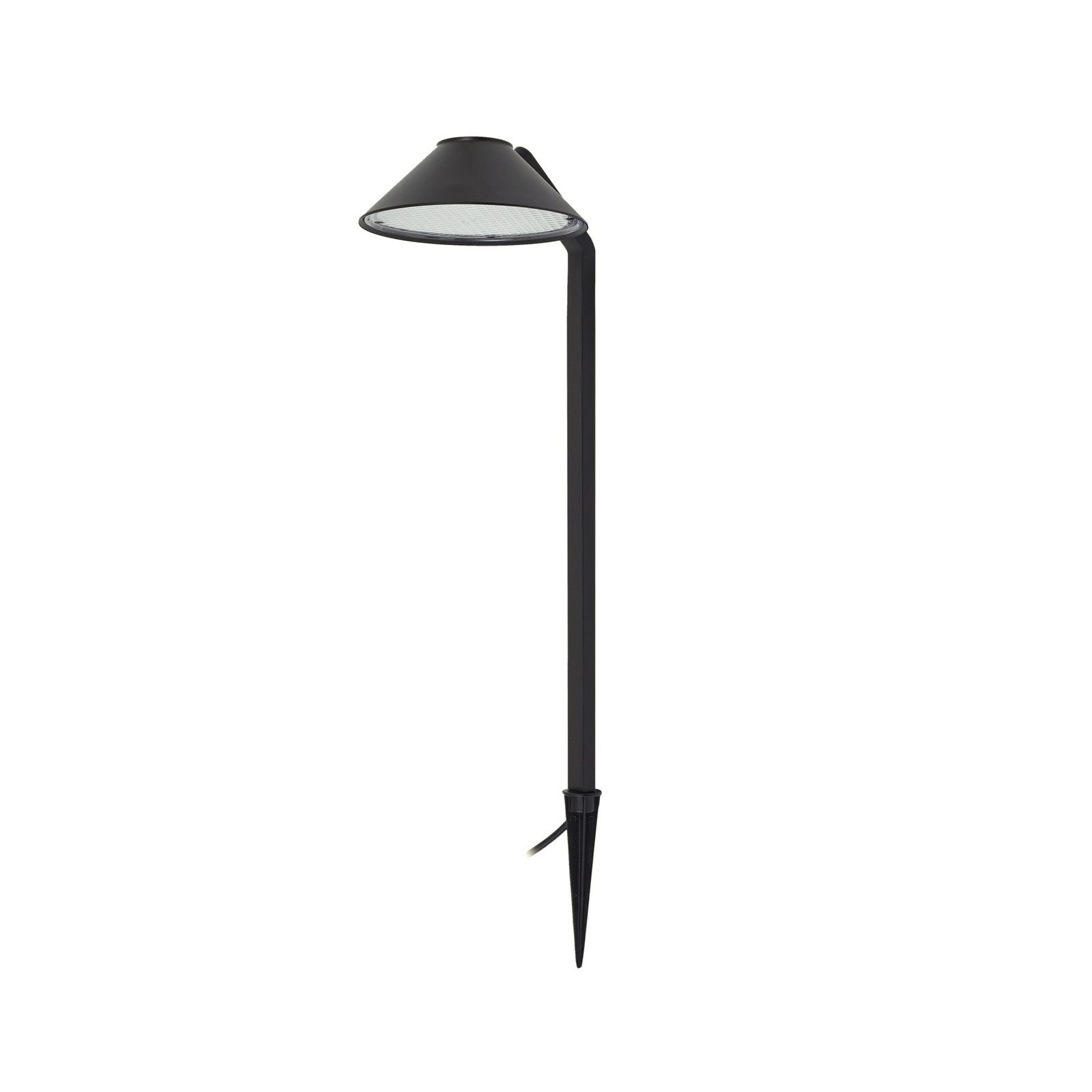 Lindby LED-Erdspießleuchte Capelo, schwarz, Metall, 77cm