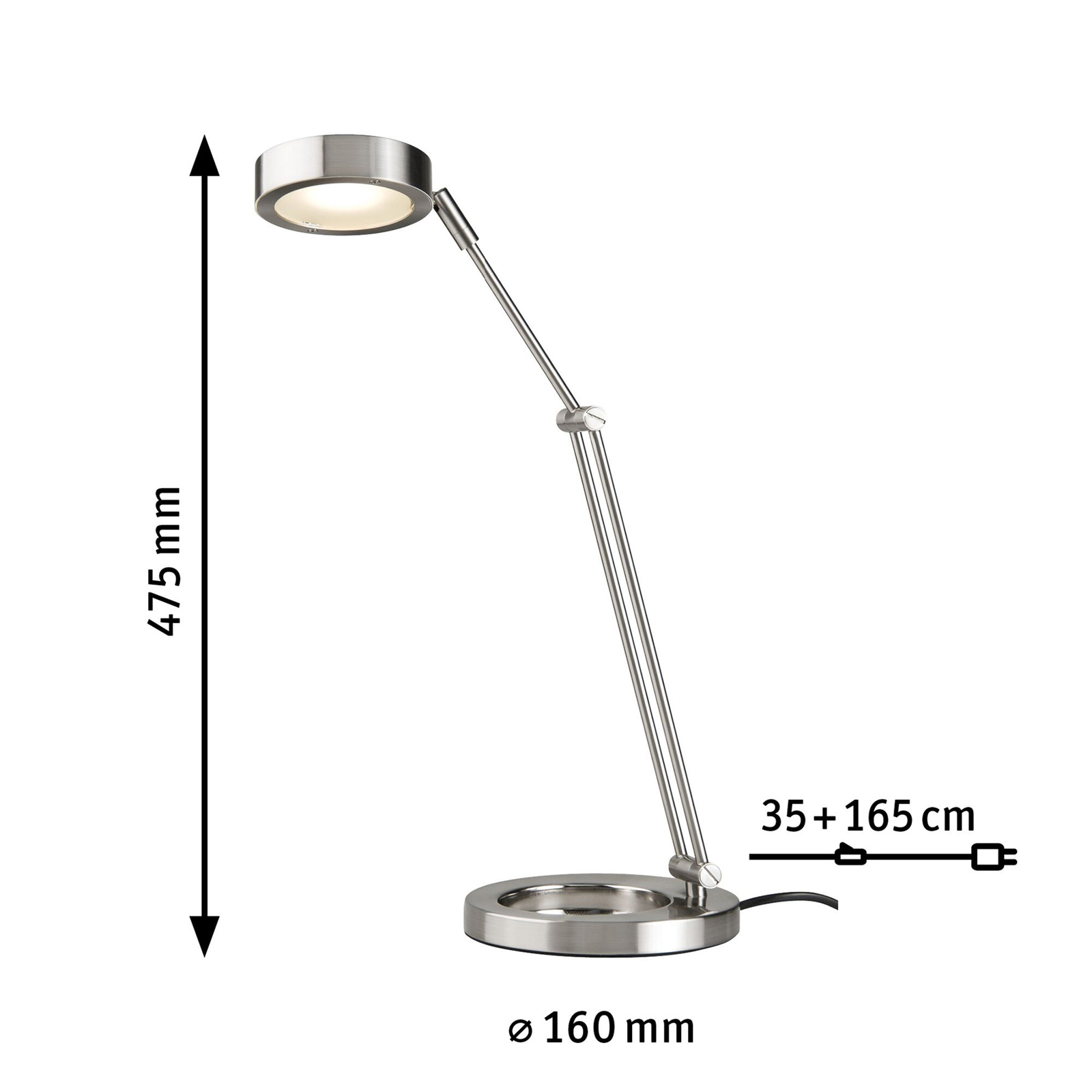 Paulmann Zed LED stolní lampa železo kartáčované