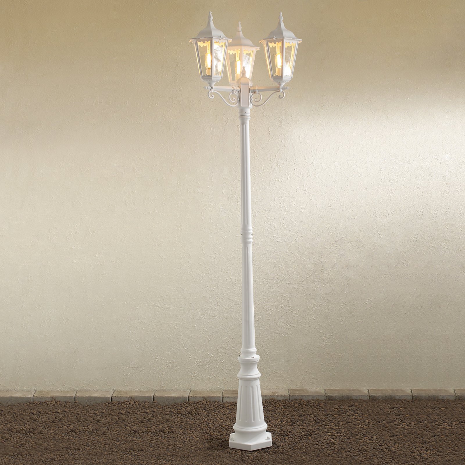 Firenze lamp post, 3-bulb, white